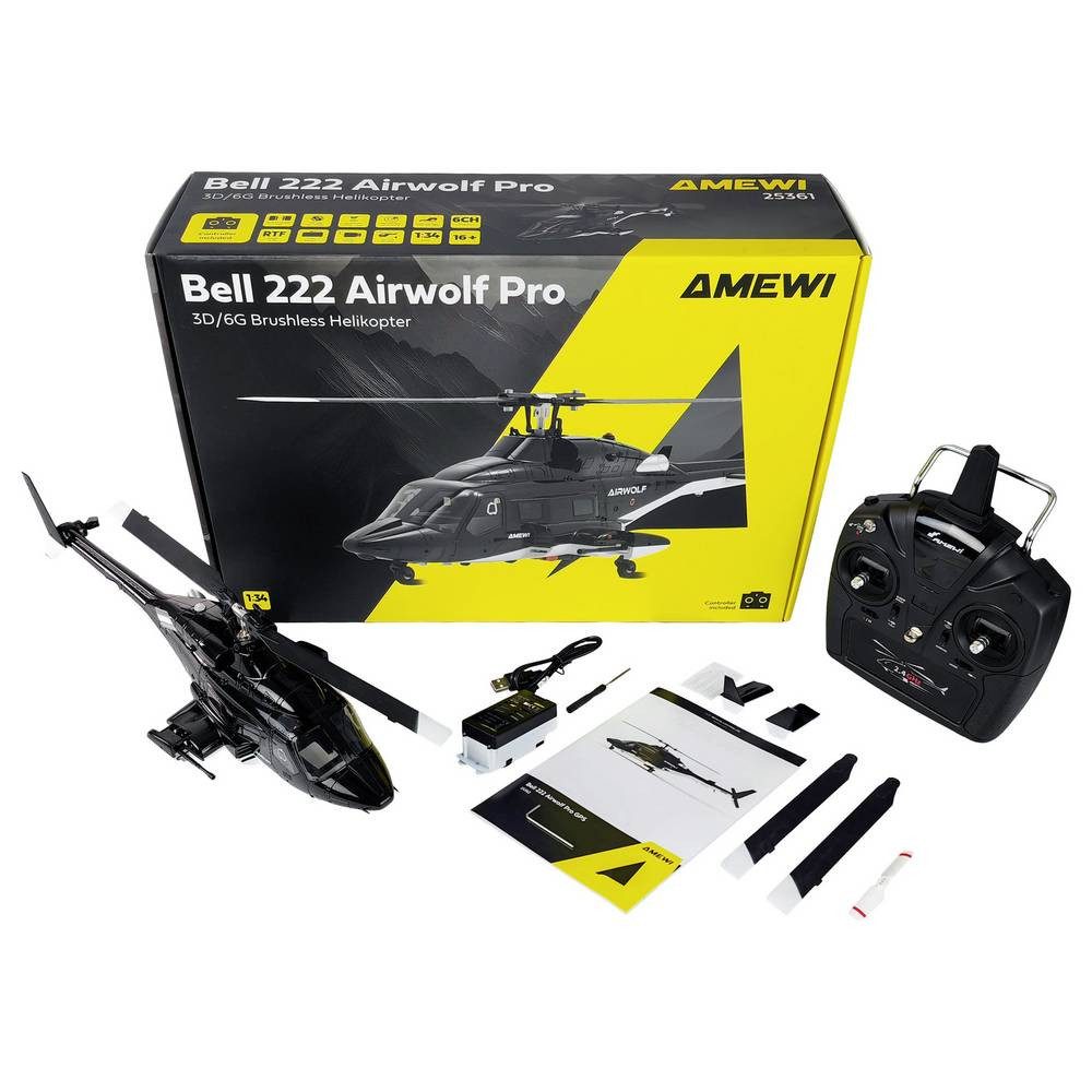 Amewi RC-Helikopter Bell 222 Airwolf Pro RC Hubschrauber RtF 25361