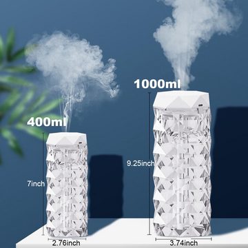 Silberstern Luftbefeuchter Tragbarer kleiner Luftbefeuchter mit LED-Farbnachtlicht, extrem leise, 1000,00 l Wassertank, Luftbefeuchter für Zuhause, Kinderzimmer und Pflanzen, 2 Nebelmodi