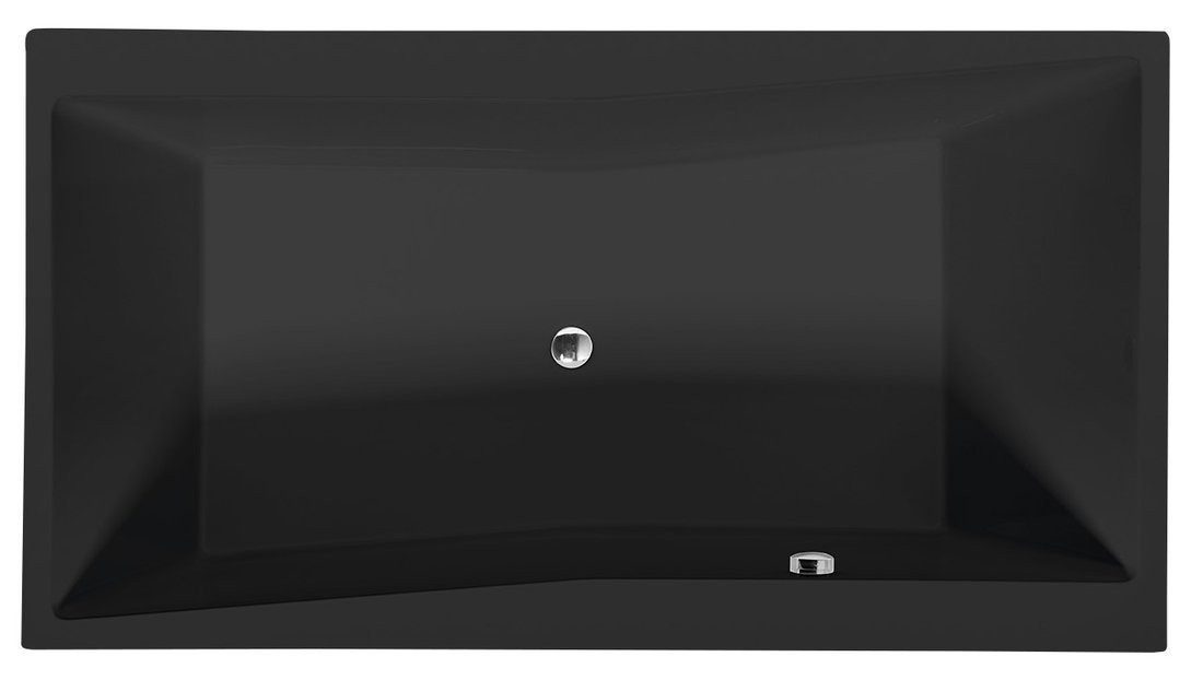 Polysan s.r.o. Badewanne QUEST Rechteckwanne 180x100x49cm, schwarz matt, Polysan-78511-21