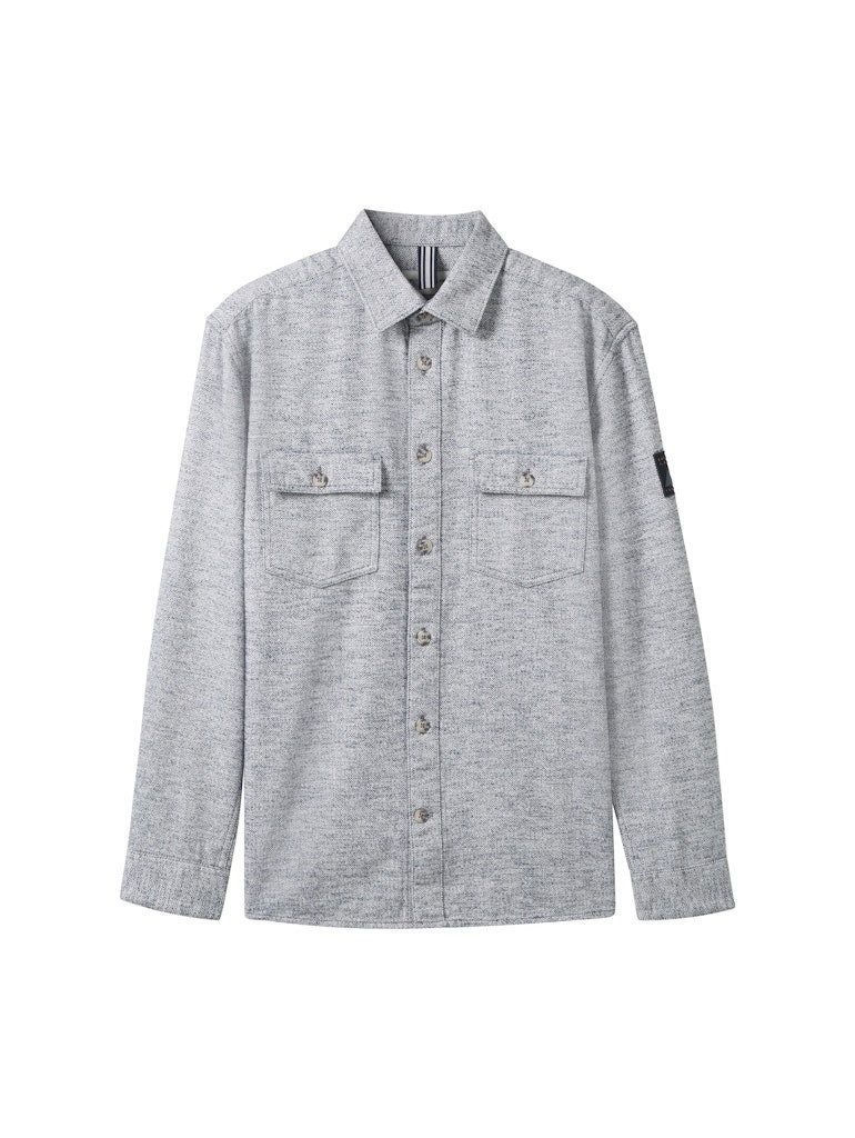 TOM TAILOR Flanellhemd comfort grindle shirt offwhite grindle herringbone