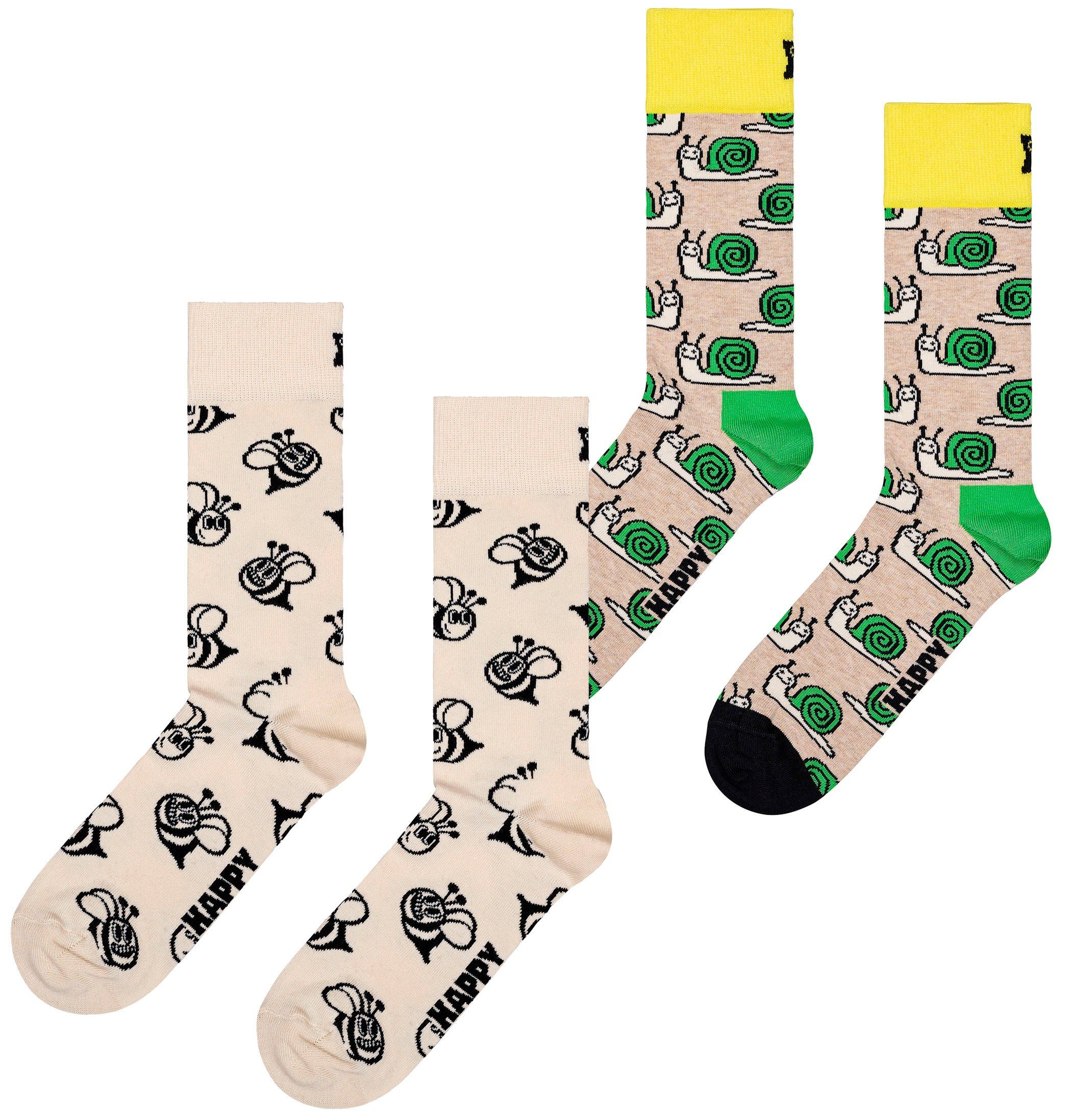 Socks Bee Socken & Snail Happy Socks (2-Paar)