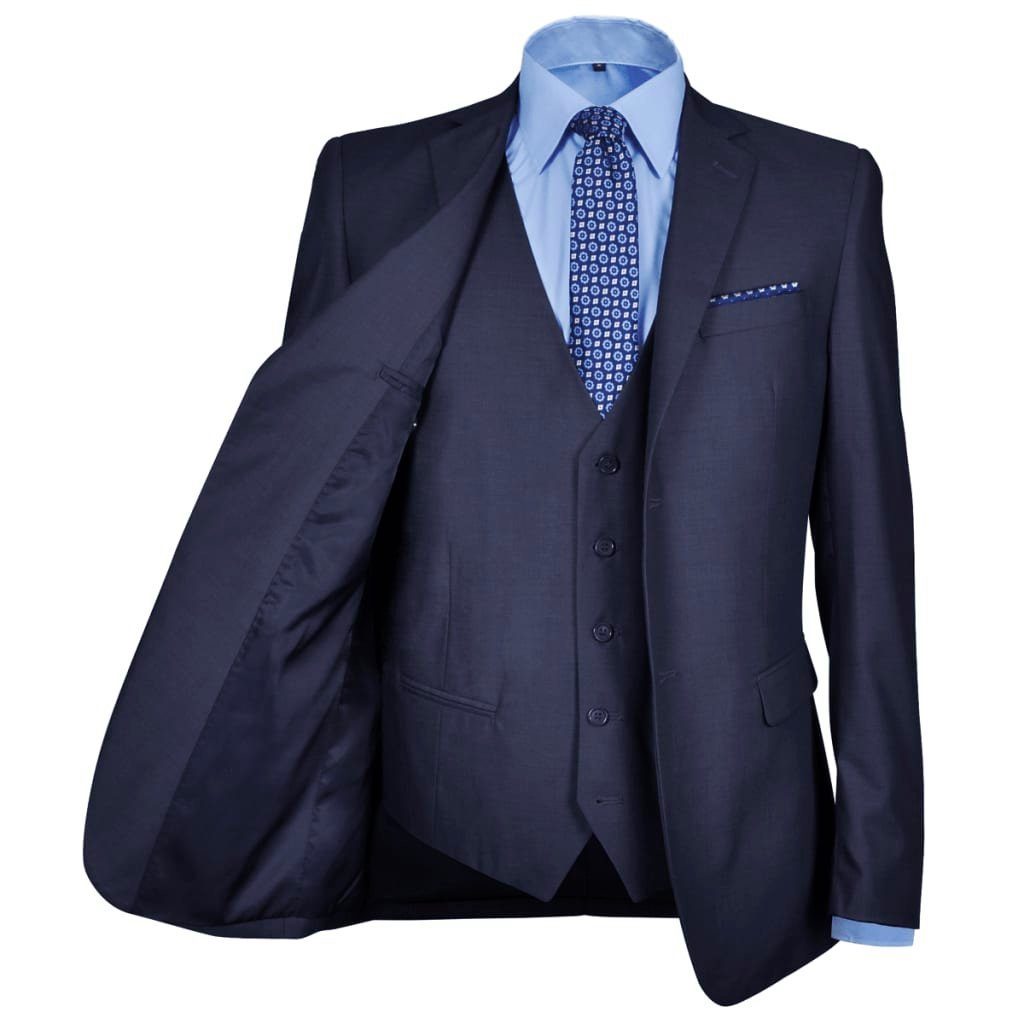 vidaXL Sakko Dreiteiliger Herren-Business-Anzug Größe 54 Marineblau