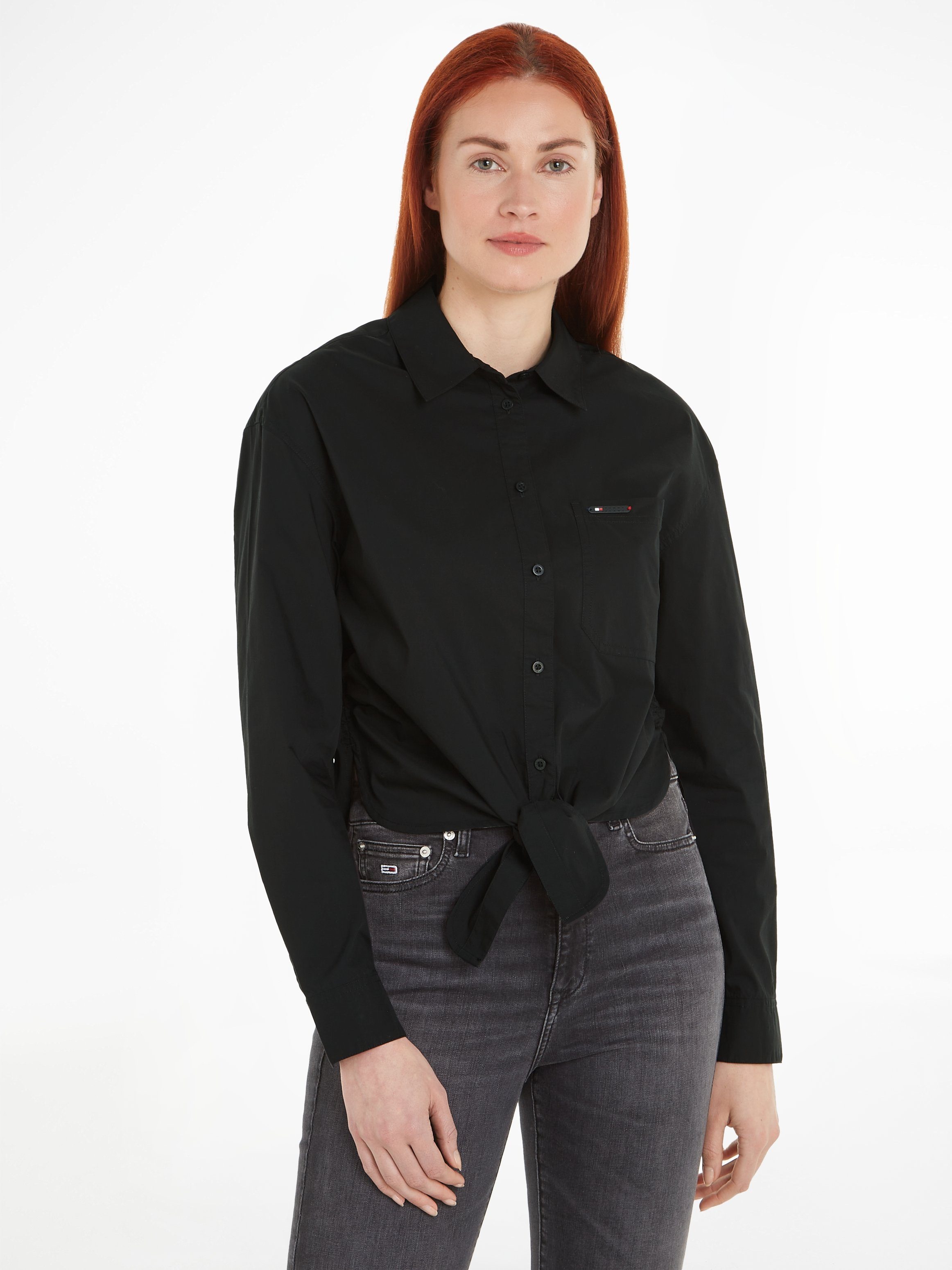 Tommy Jeans Blusentop TJW FRONT TIE SHIRT mit Bindeband