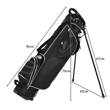 COSTWAY Golfreisetasche Golfbag, für Max. 4 Schläger, mit Ständer