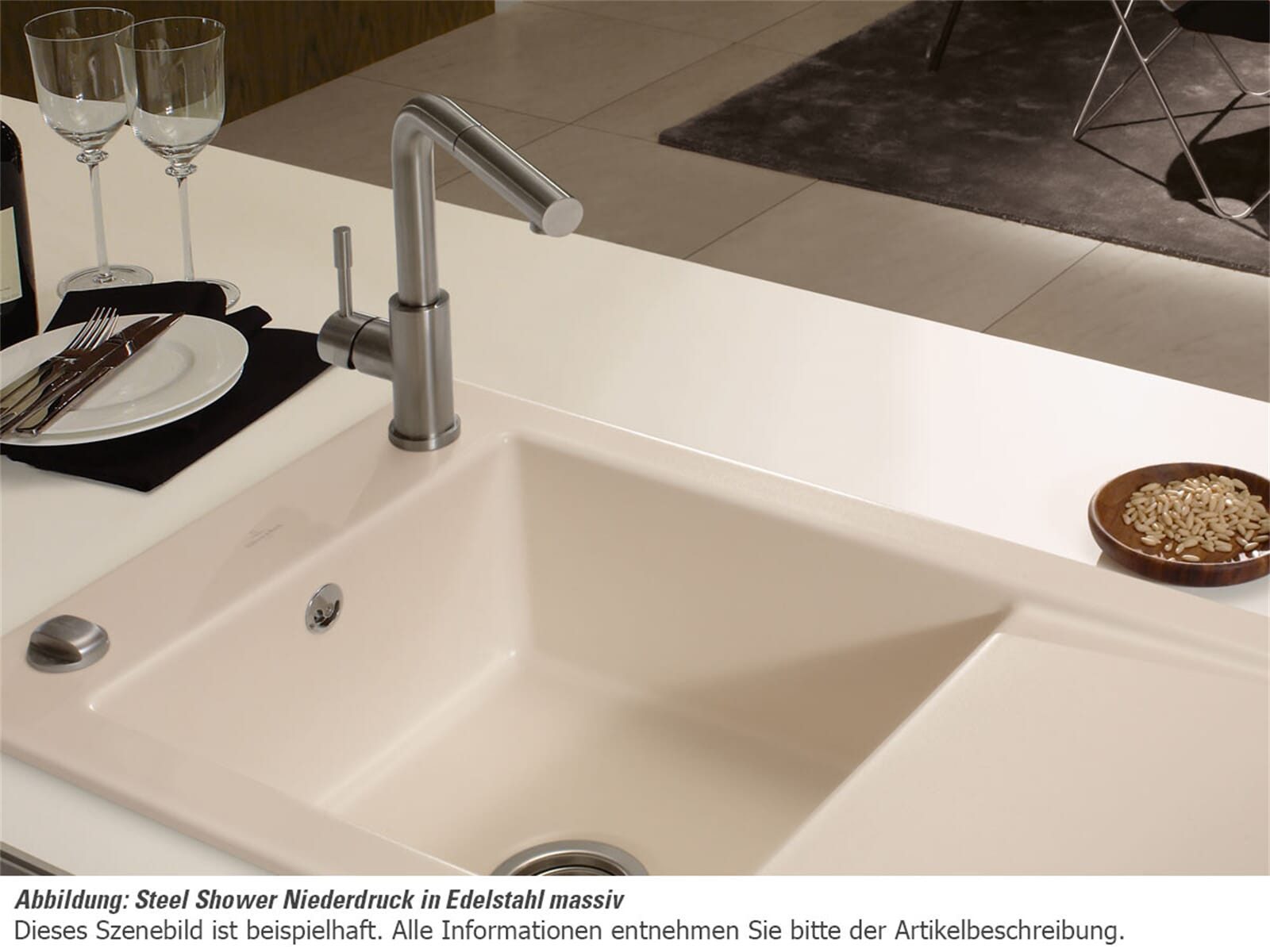 Villeroy & Boch Küchenarmatur (1-St) 9697 11 LC, keramische Dichtungen, mit Ausziehbrause