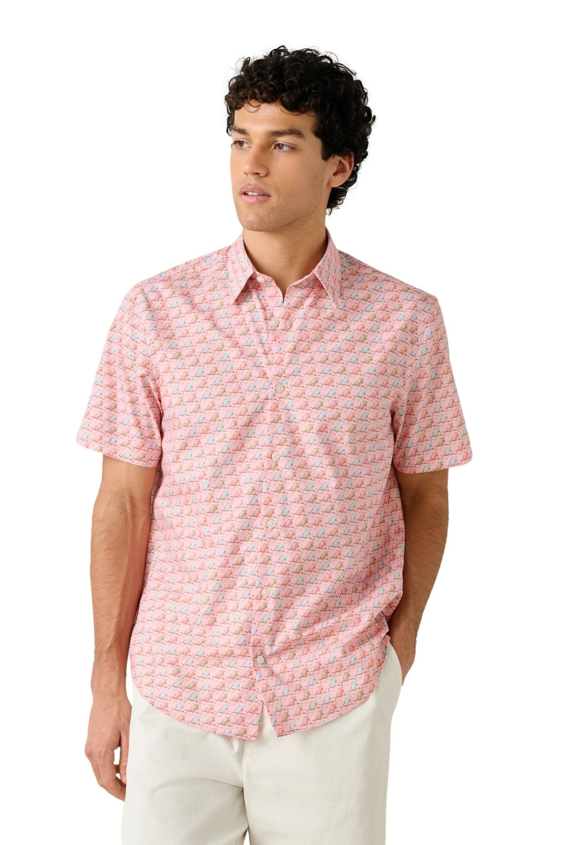 Next Kurzarmhemd Regular Fit Kurzarmhemd mit Print aus Baumwolle (1-tlg)