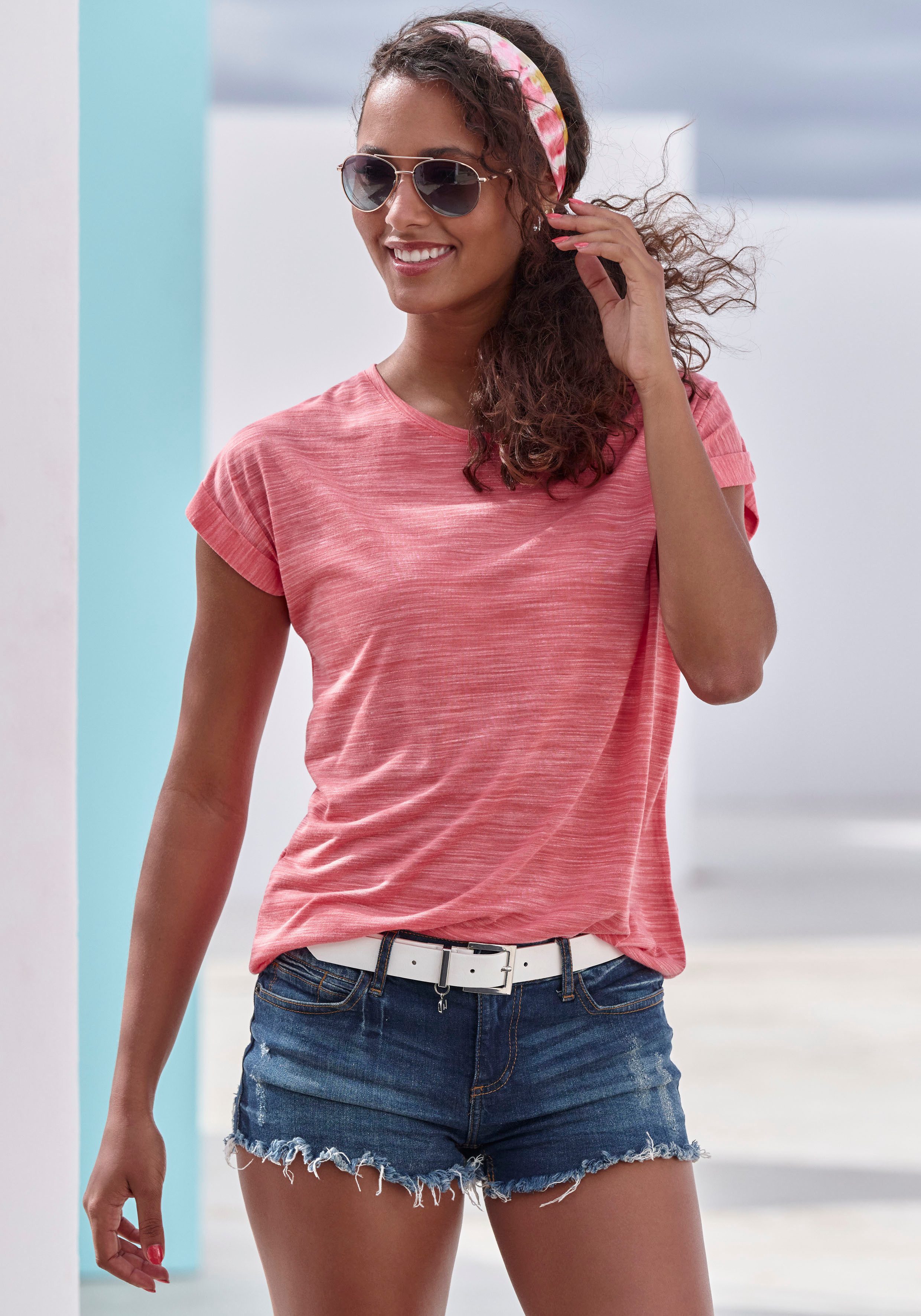 Beachtime Kurzarmshirt mit Struktureffekt (2er-Pack) aus günstig online kaufen