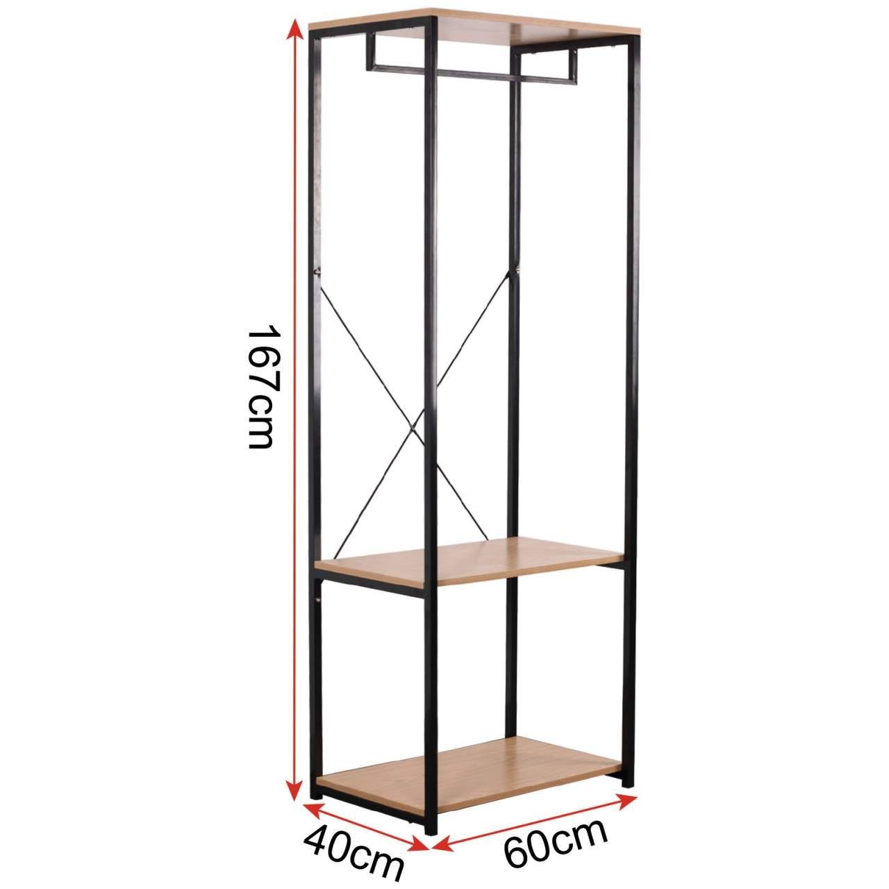 Woltu Kleiderständer, (1 St), mit Schuhregal Garderobe Ständer, Metall und Holz