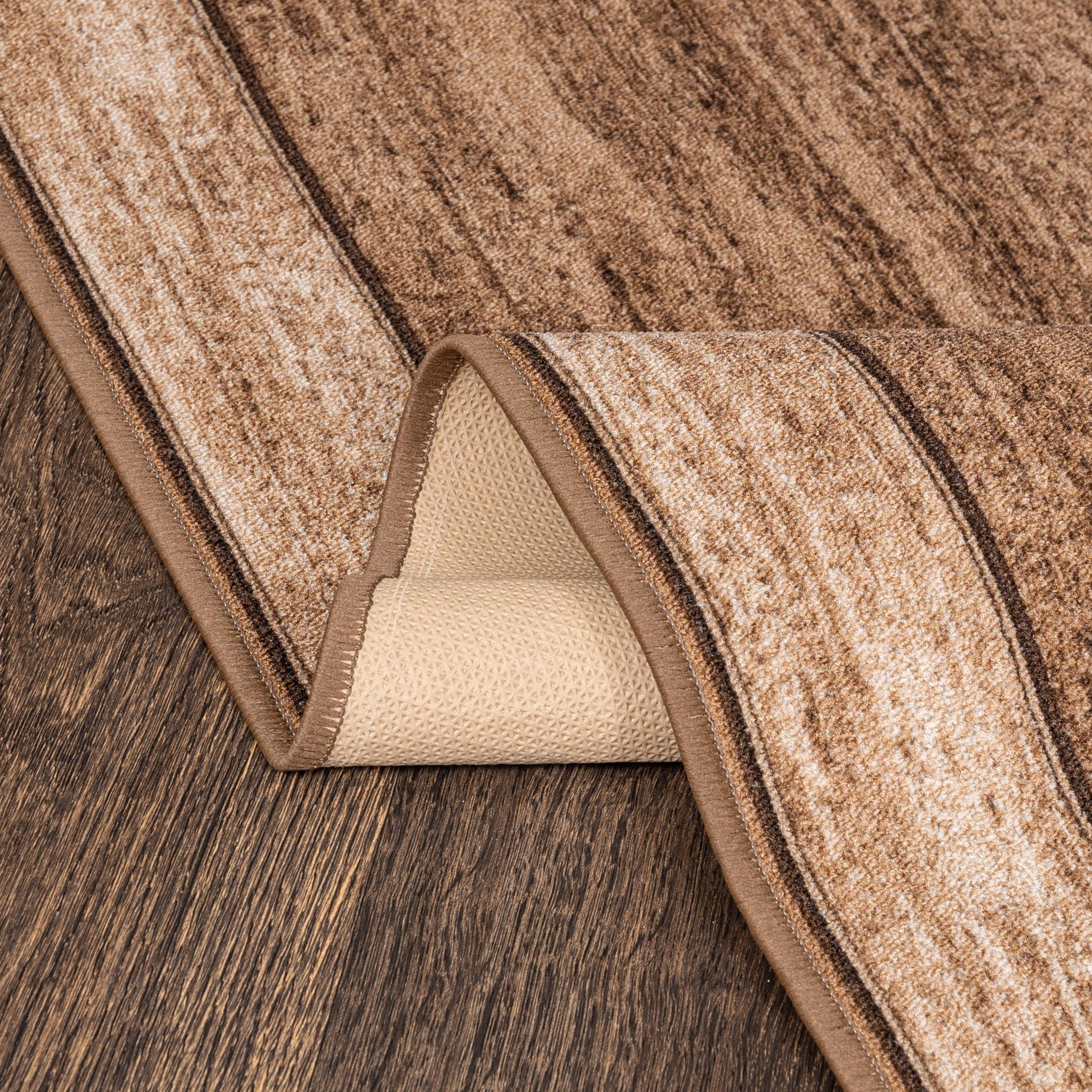 Mazovia Läufer Läufer Teppichläufer Brücke - Vorzimmer Küche - Braun, 67 x 100 cm, Kurzflor, Rutschfest, Meterware, Verschiedene Größen