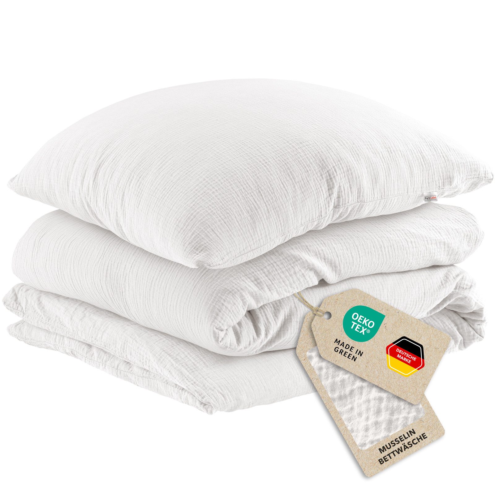 Weiße Musselin Bettwäsche 135x200 online kaufen