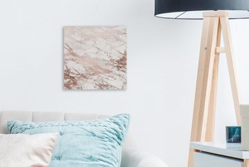 OneMillionCanvasses® Leinwandbild Marmor - Rosa - Luxus - Marmoroptik - Glitzer - Design, (1 St), Leinwand Bilder für Wohnzimmer Schlafzimmer