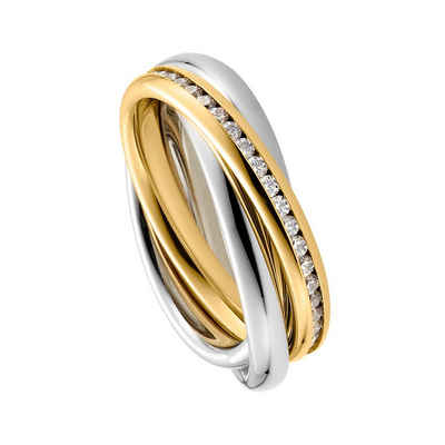 Heideman Fingerring Trini goldfarben (Ring, 1-tlg., inkl. Geschenkverpackung), Rollring 3er ring gold Wickelring damen