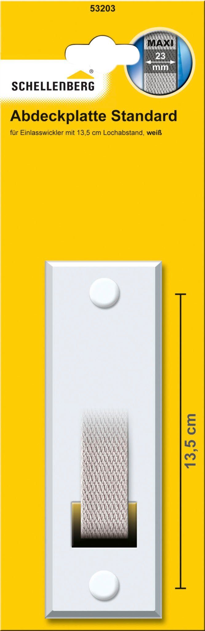 SCHELLENBERG Gurtwickler-Abdeckplatte Maxi, Zubehör für passend Einlassgurtwickler, weiß Einlassgurtwickler, langlebig, 135 Kunststoff mm, aus für