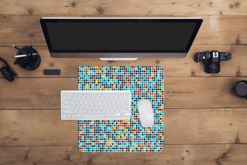 MuchoWow Gaming Mauspad Mosaik - Kacheln - Pixel - Muster (1-St), Mousepad mit Rutschfester Unterseite, Gaming, 40x40 cm, XXL, Großes