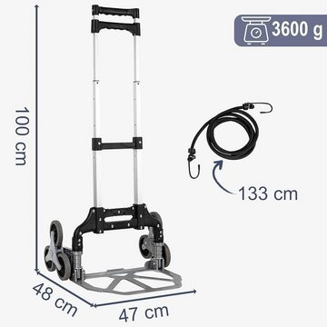 DOPWii Einkaufstrolley Treppensteiger klappbar,Belastbar bis zu 70 kg,Treppensackkarre