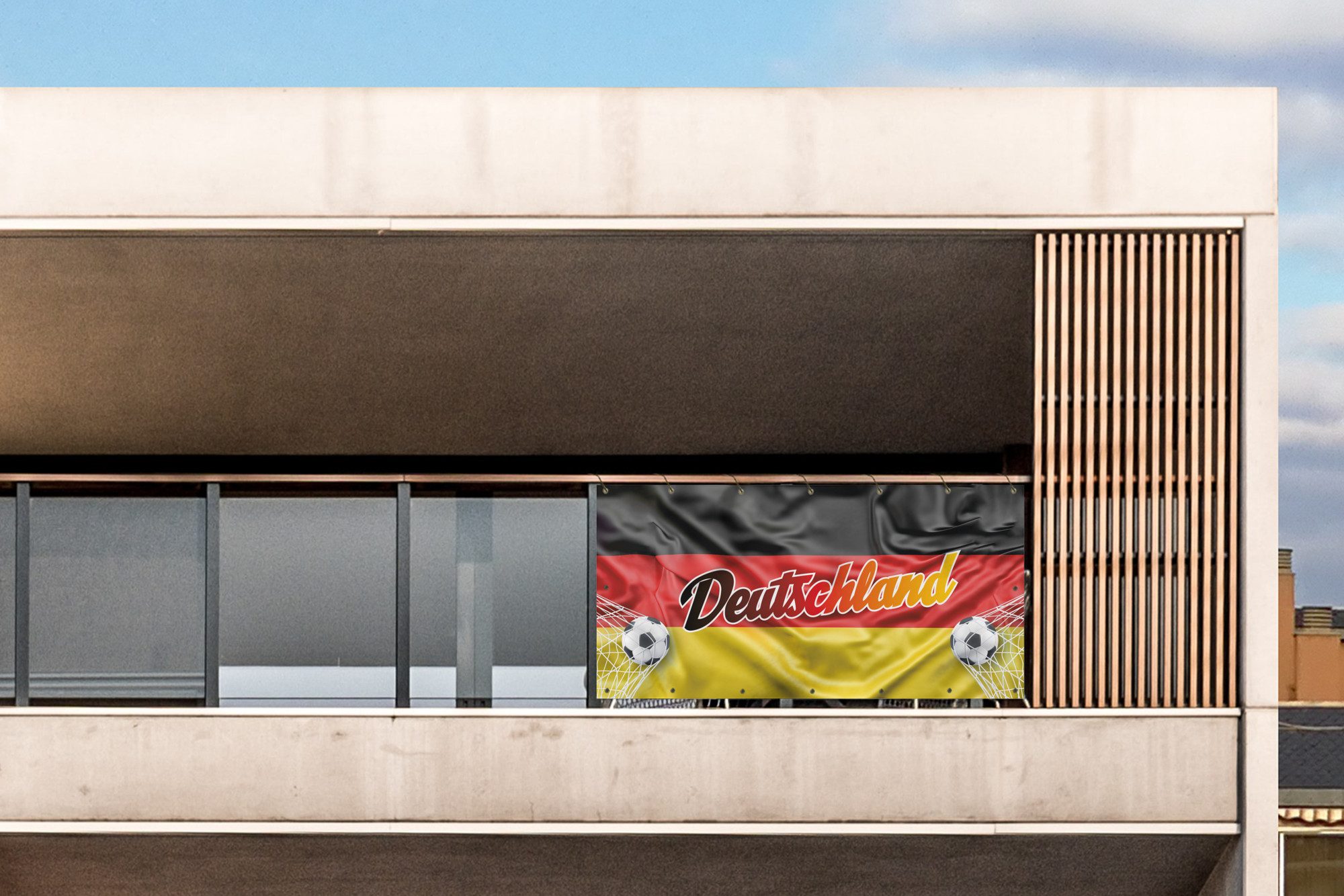 Thumbnail - MuchoWow Balkonsichtschutz Deutschland Flagge - Fußball - EM 2024 (1-St) Balkon Sichtschutz 90x200, Windschutz für Zaun ...