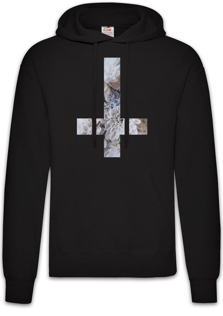 Hoodie Inverted Flower Cross Herren Hoodie Umgedrehtes Kreuz Symbol Pentagram