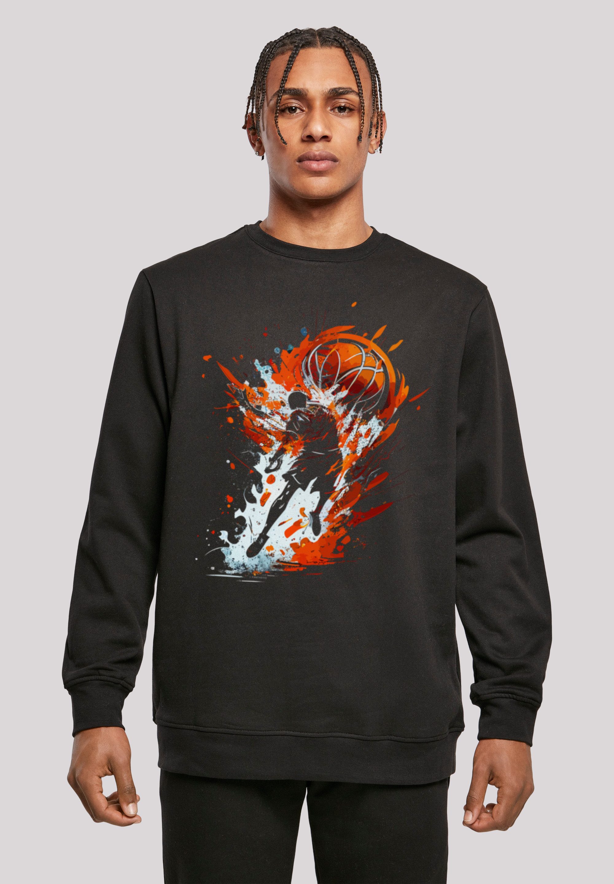 F4NT4STIC Kapuzenpullover "Basketball Splash Orange Sport CREW", Print günstig online kaufen