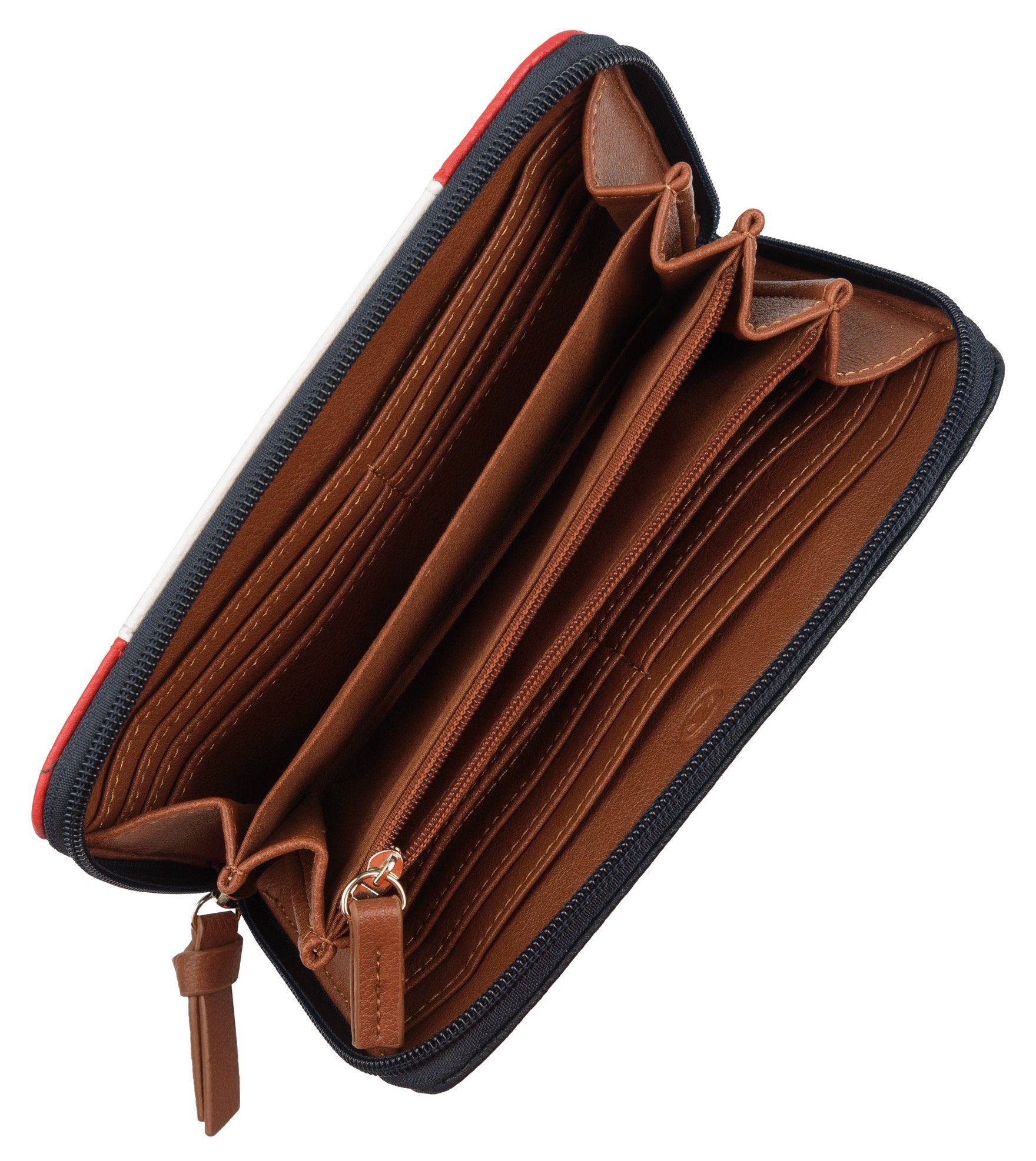 TOM TAILOR Geldbörse Juna, aus soft genarbtem ledrigen Material mit glänzenden Metall-Accessoires