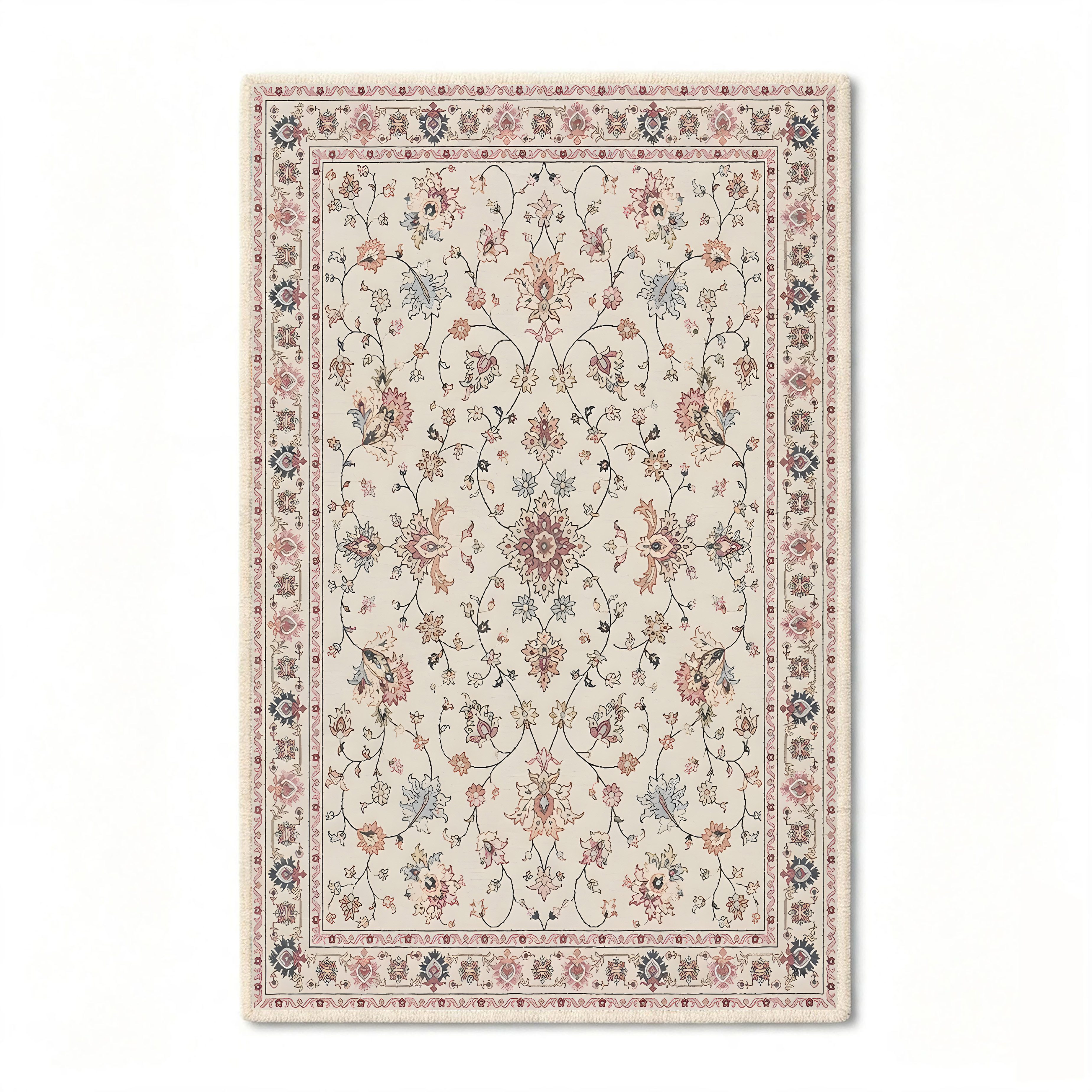 Jumpeak Teppich Teppiche, orientalische Motive, Kunstdekoration, waschbar, Geschenke, Rechteck, Höhe: 5 mm, Rectangular, 5mm dick, faux cashmere, indoor rug, machine-washable rug