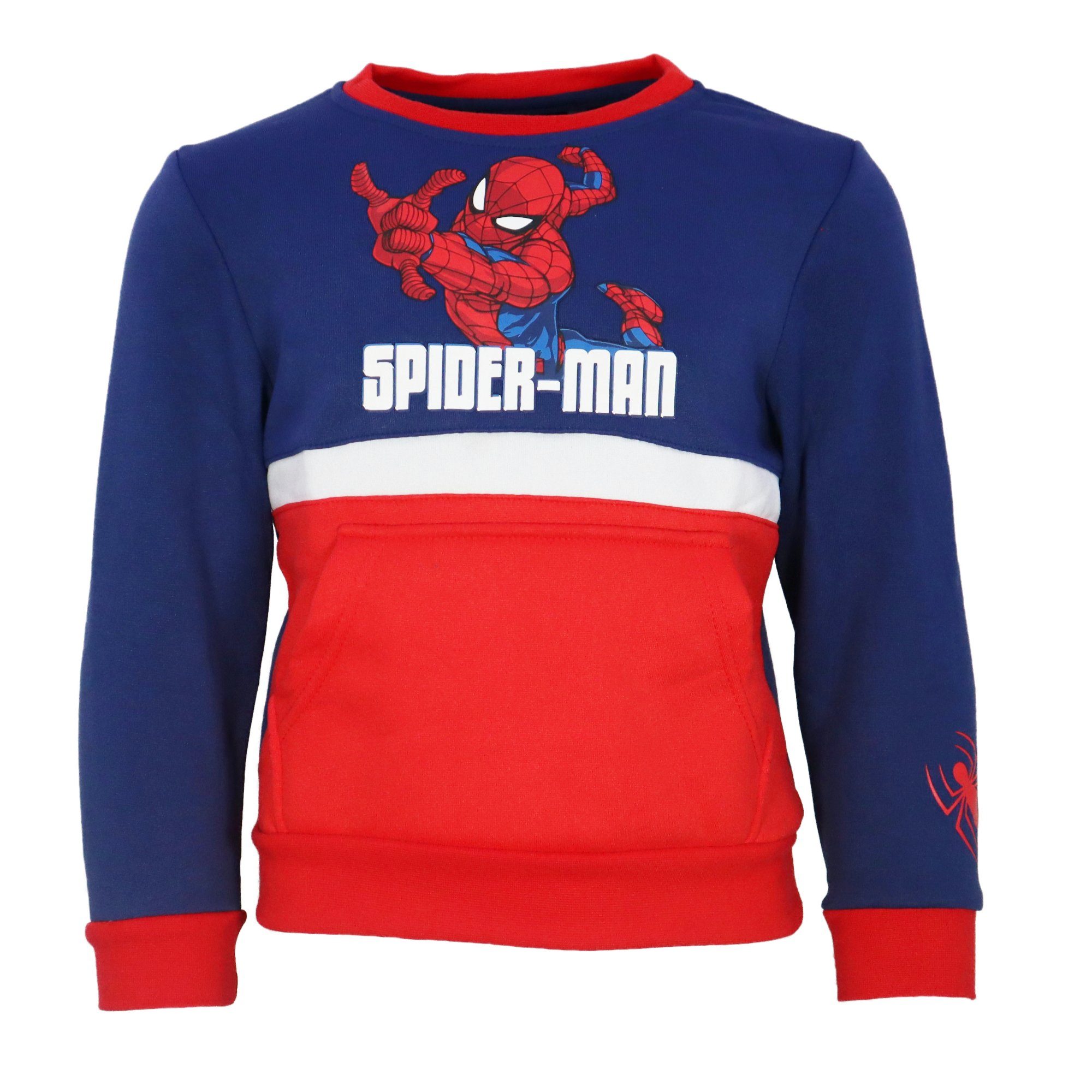 MARVEL Hoodie Marvel Spiderman Kinder Jungen Fleece Pullover Pulli Gr. 110 bis 128 Blau
