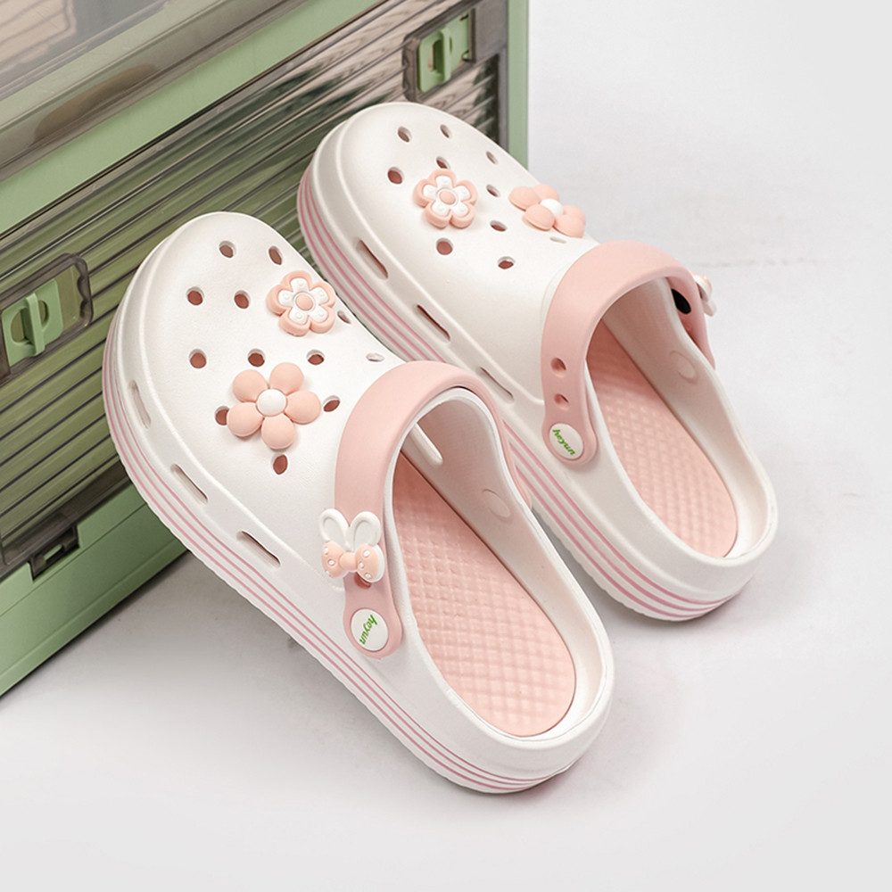 HUSK'SWARE Clog (Damen Blumen Clogs Sommer Freizeit) Leichte, atmungsaktive Clogs Rutschfeste Sandalen aus EVA-Material