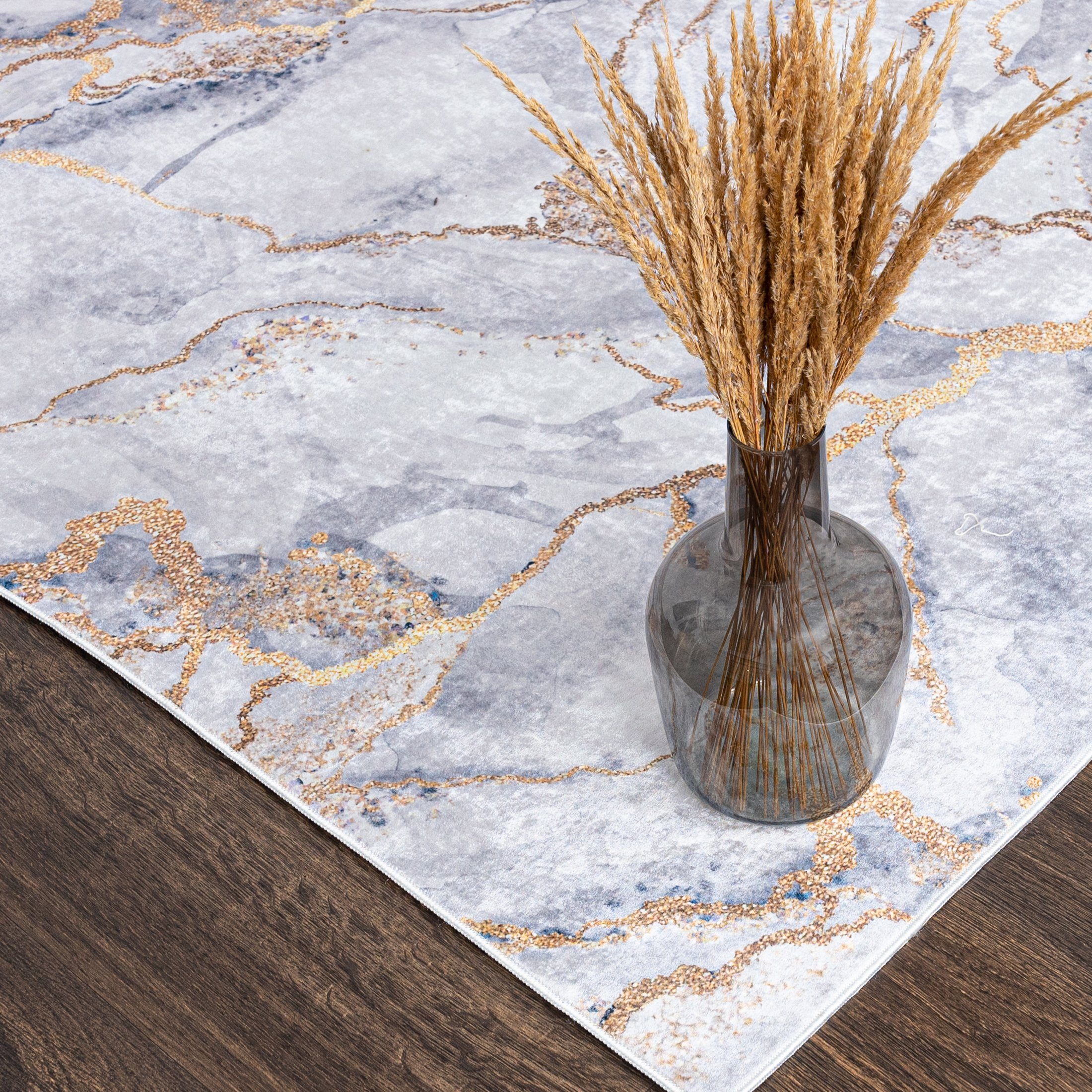 Mazovia Designteppich Modern Teppich für Wohnzimmer, Schlafzimmer, Esszimmer, 80 x 150 cm, Kurflor, Waschbar in Waschmaschine, Höhe 5 mm, Rutschfest – Bild 3 von 5