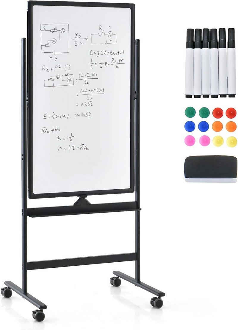 KOMFOTTEU Magnettafel doppelseitiges Whiteboard, mit Ständer, 60 x 100cm