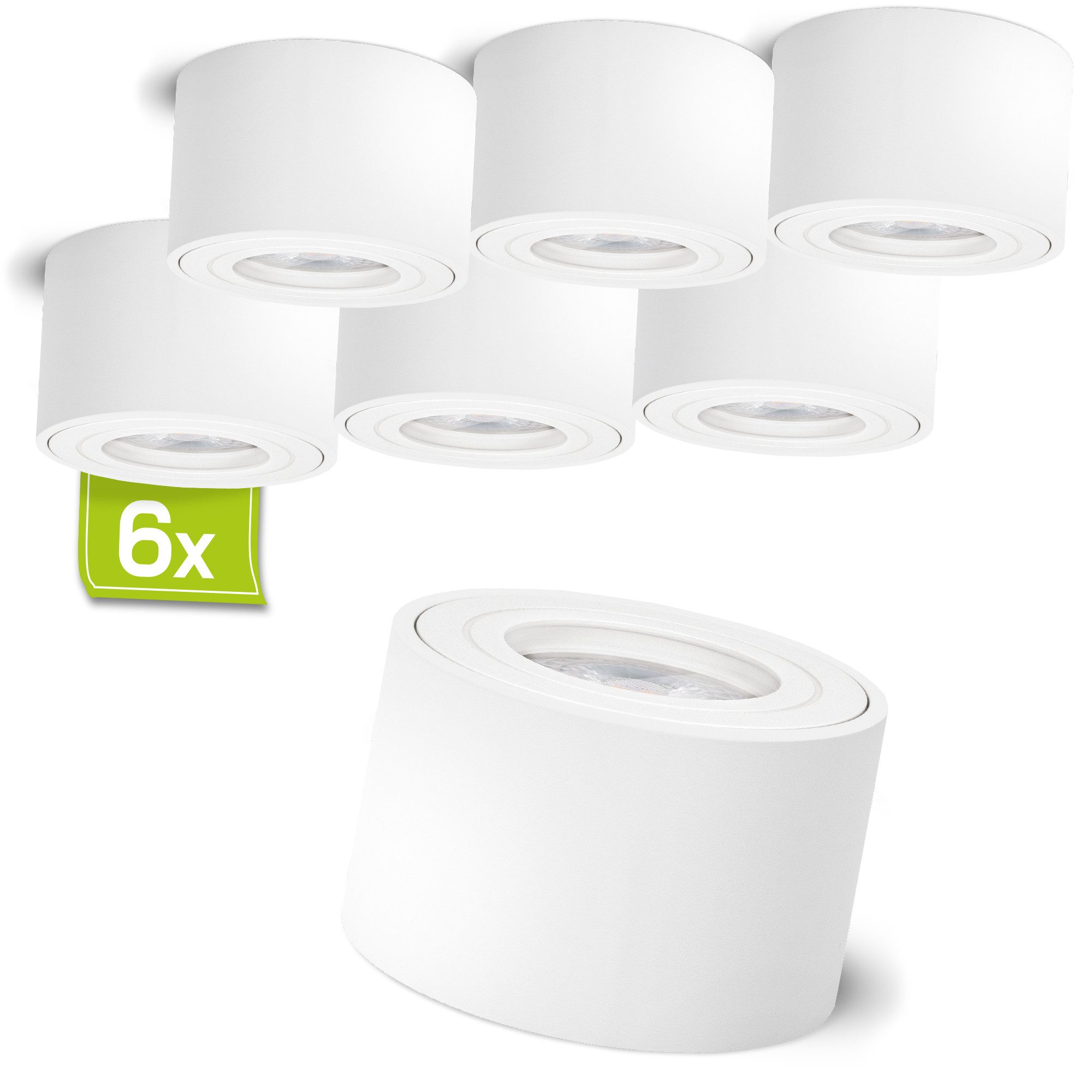 linovum LED Außen-Deckenleuchte Aufbauleuchte SMOL-W LED 4W LumiFLEX 3CCT IP44 Aufbauspot 3 Lichtmodi, Warmweiß