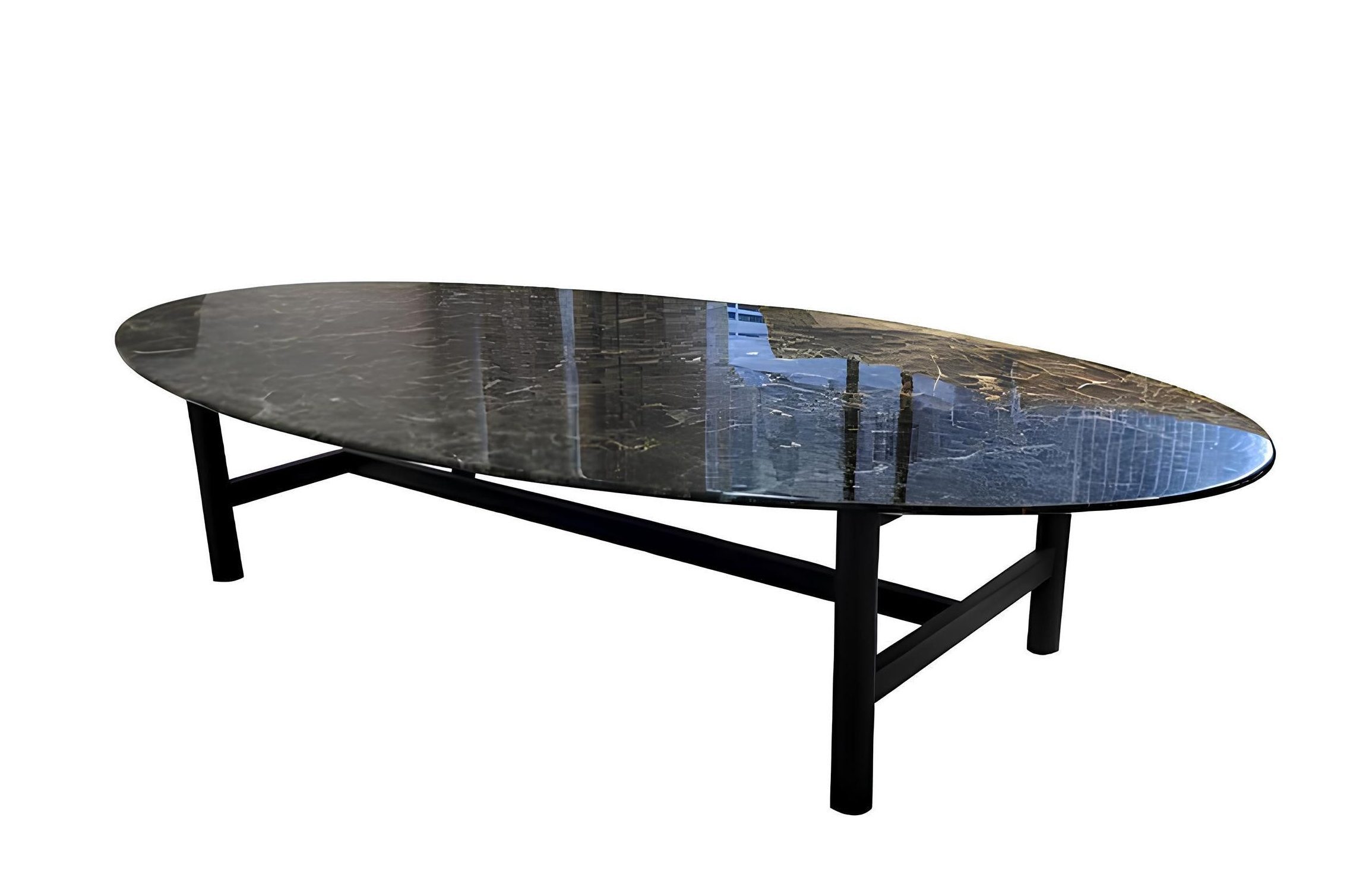 Xlmoebel Couchtisch Ovaler Beistelltisch aus Holz mit eleganter Form und Ablagefläche (Couchtisch, 1-St., Oval Couchtisch), Hergestellt in Europa