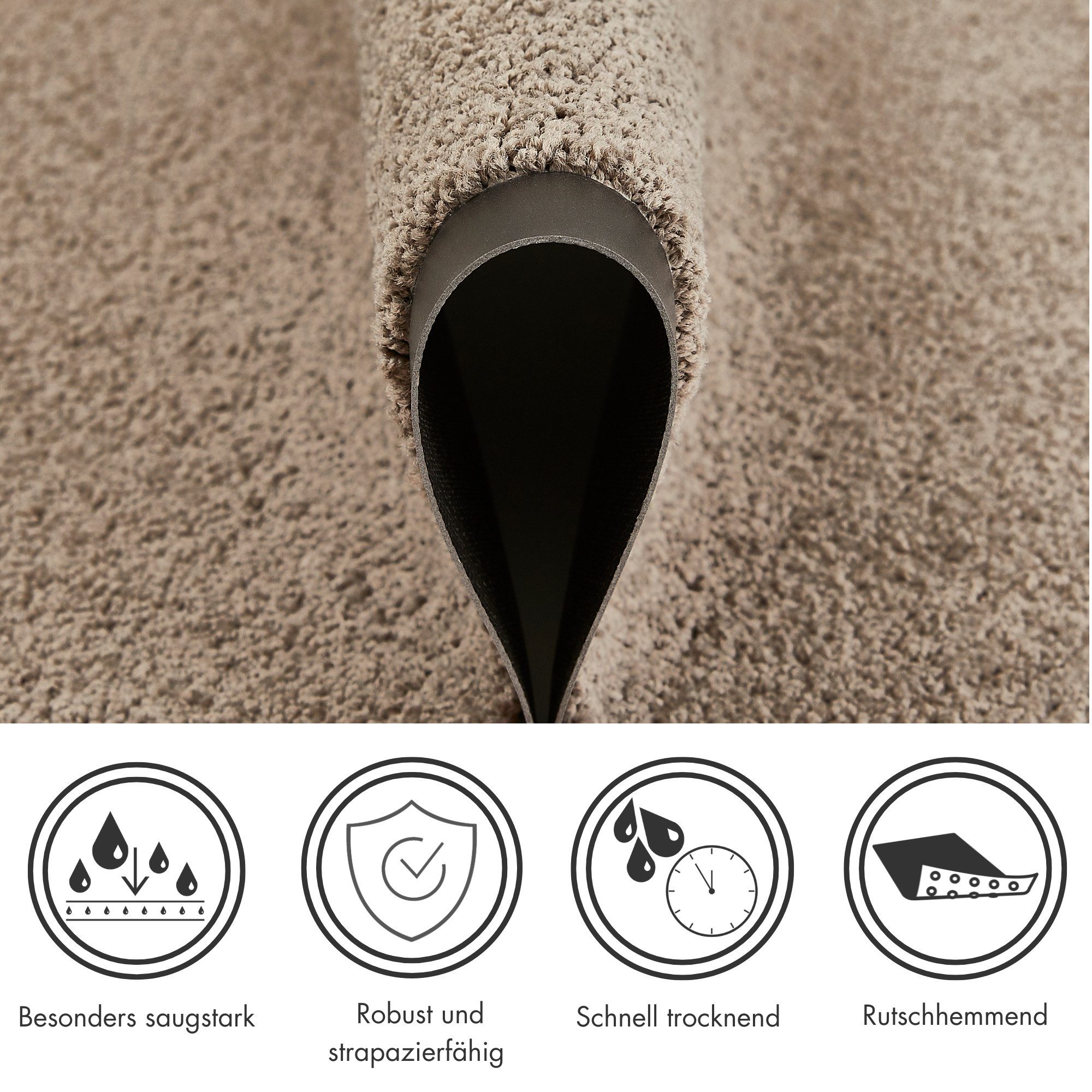 Andiamo Fußmatte Verdi, Made in Netherlands, rechteckig, Höhe: 6 mm, Schmutzfangmatte, Eingangsmatte, rutschfest, strapazierfähig