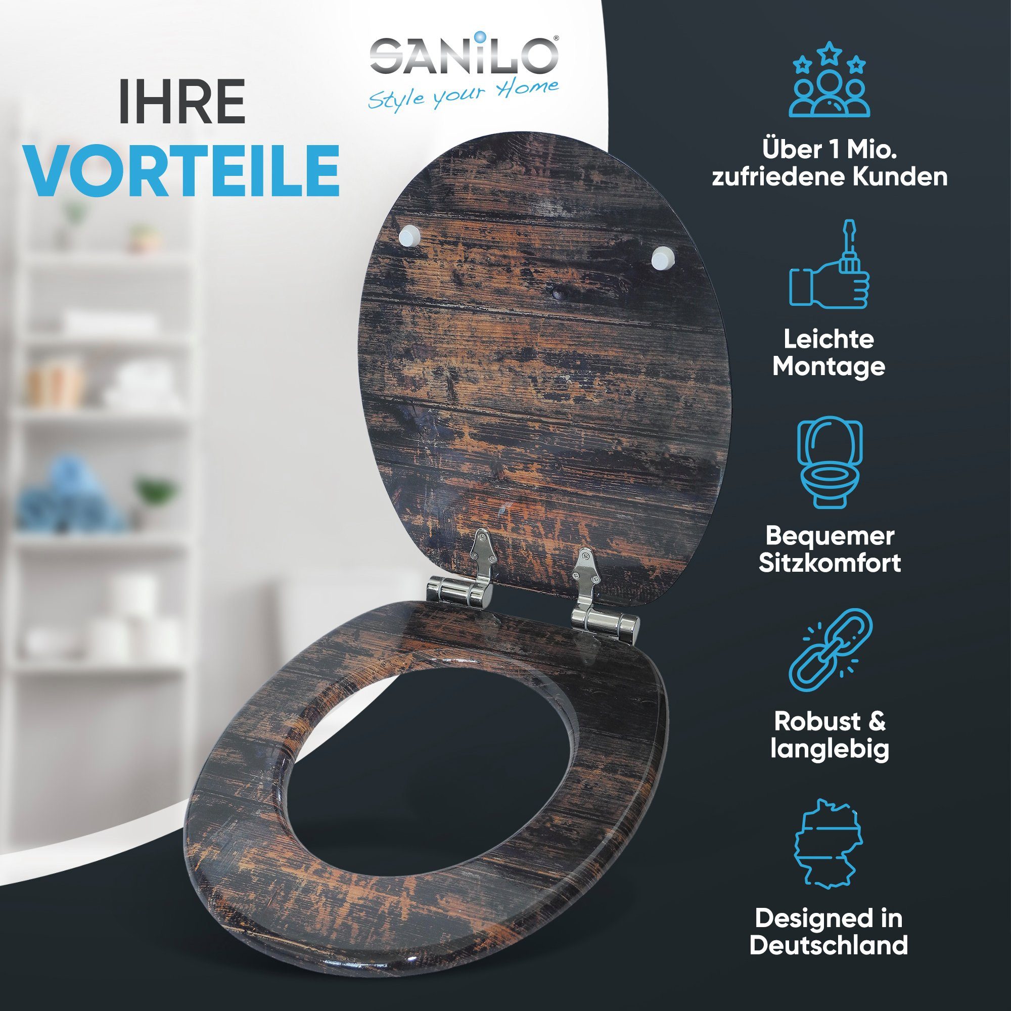 Sanilo WC-Sitz Vintage, mit Absenkautomatik, hochwertig & modern, universel günstig online kaufen