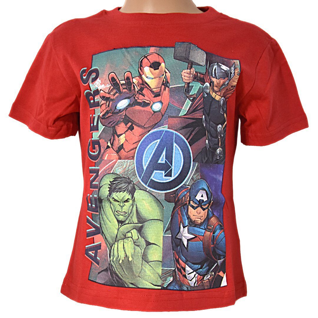 The AVENGERS T-Shirt Avengers Marvel Kinder Kurzarmshirt Gr. 98 - 128 cm Rot