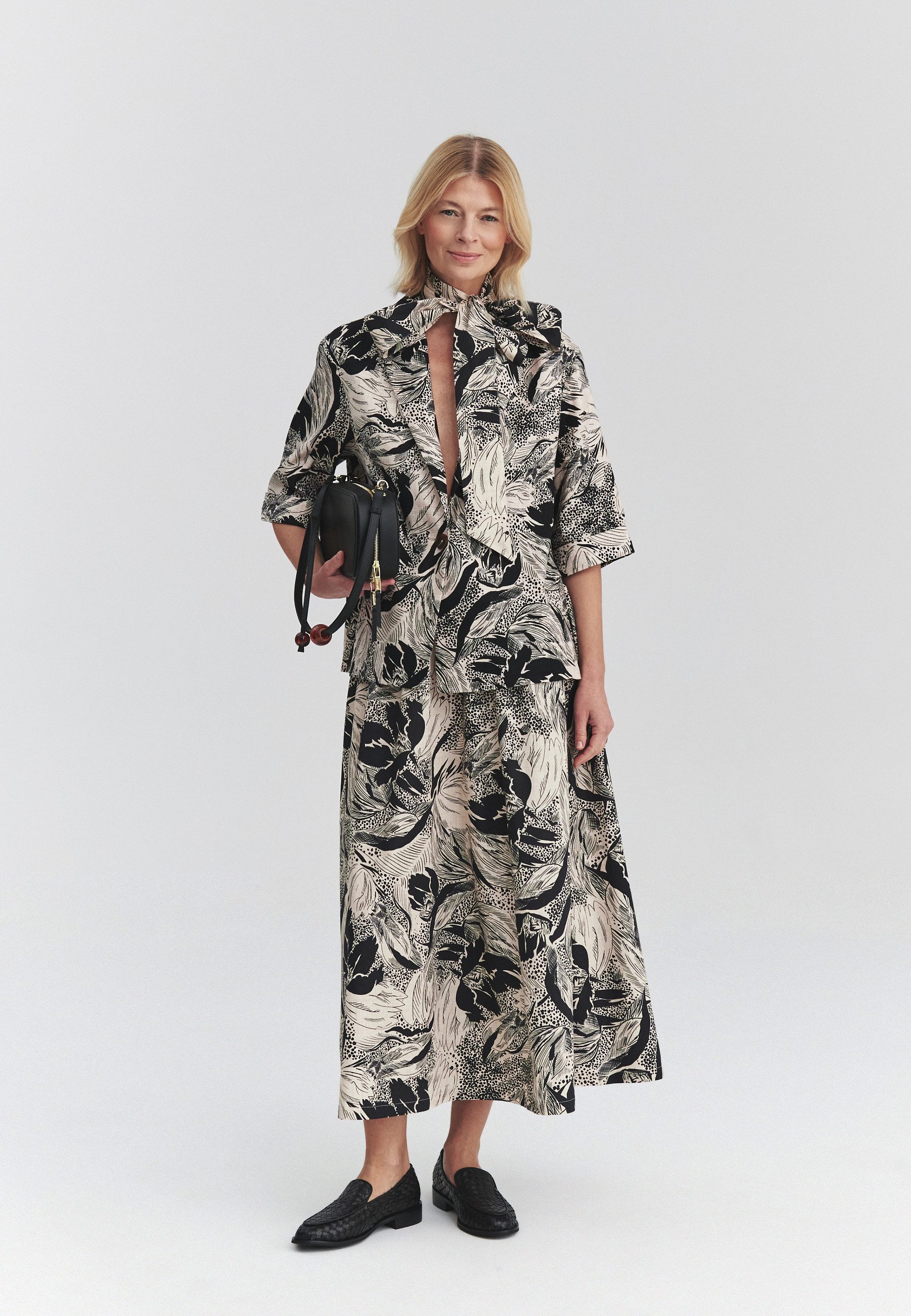 TATUUM Longblazer Gemustertes Jacket Mit Leinen - Salbi