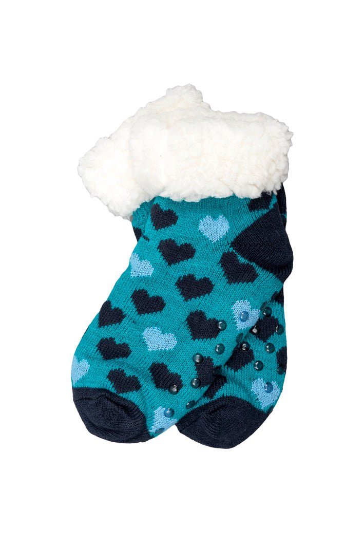 Beauty Thinxx Norwegersocken Kurze Hüttensöckchen "Herzen" (Ein Paar Socken, 2 Socken) Dein Antistress-Accessoire für wahre Wohlfühlmomente Petrol | Socken