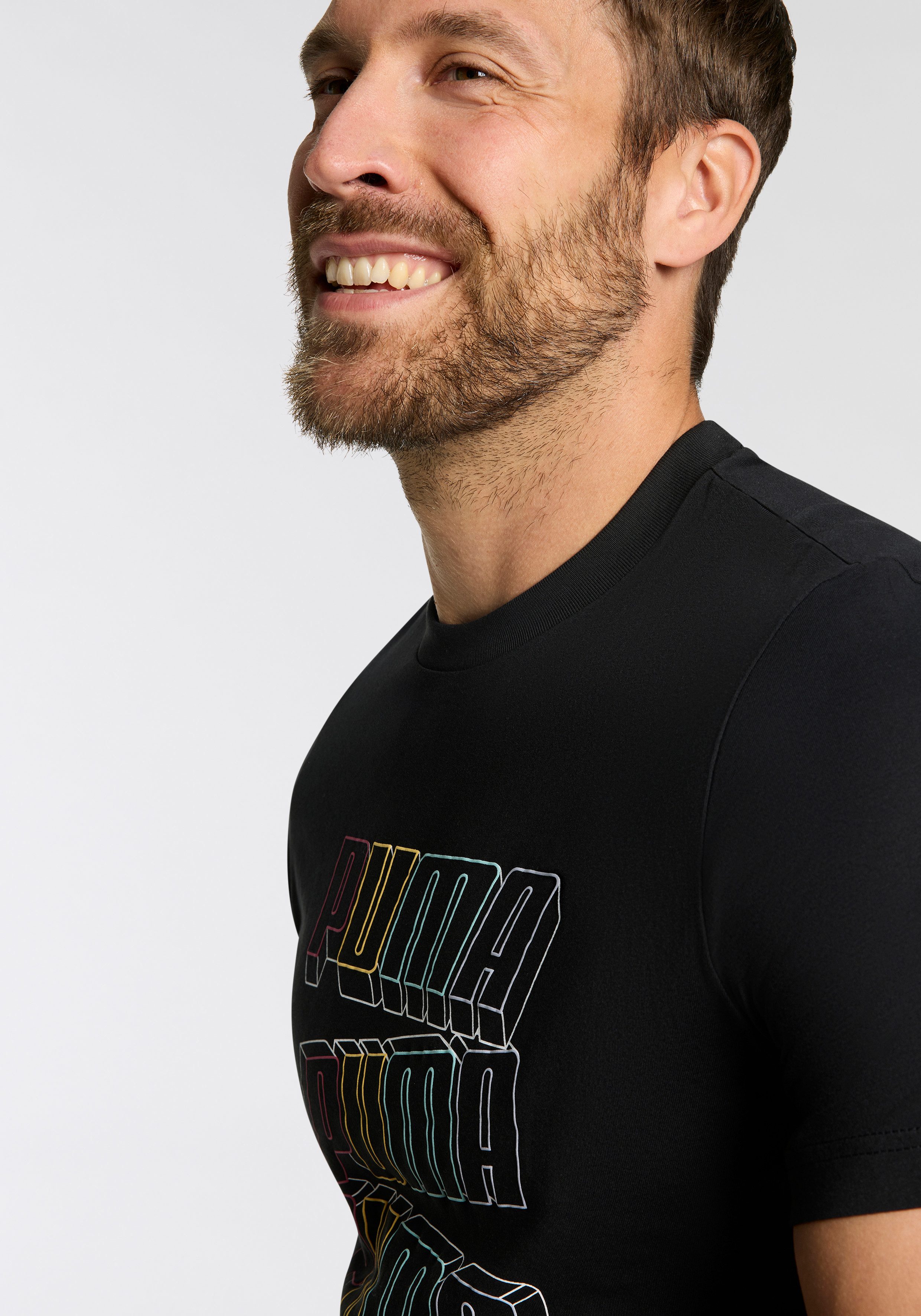 PUMA T-Shirt ESS LOGO LAB HOG TEE Regular Fit, Kurzarm, für sportlichen Look, Rundhalsausschnitt