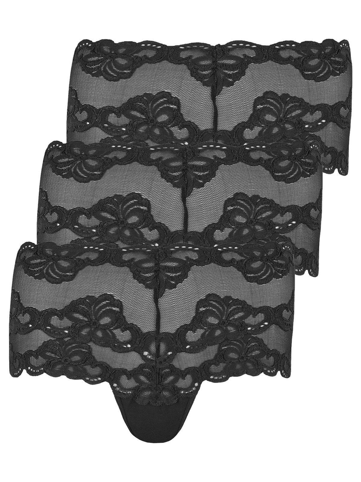 Nina Von C. Panty 3er Pack Damen Hipster Slipboutique (Packung, 3-St) Zwickel