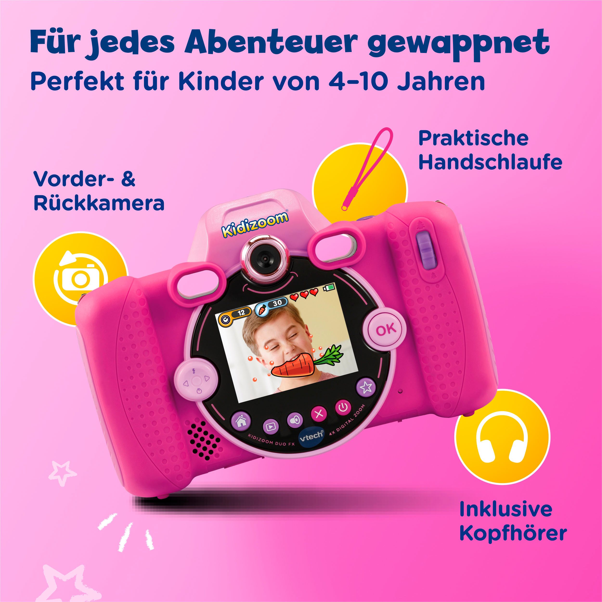 Vtech® KidiZoom Duo FX pink Kinderkamera (inkluisve Kopfhörer)