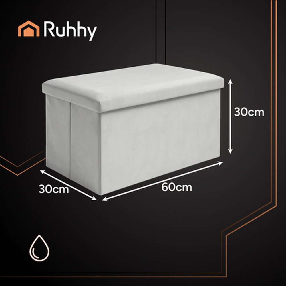 Ruhhy Sitzhocker Samtpouf Aufbewahrungsbox (Spar-Set, 1 St., Stauraum), Mit MDF-Verstärkung gefertigt, hält bis zu 80 kg Gewicht aus