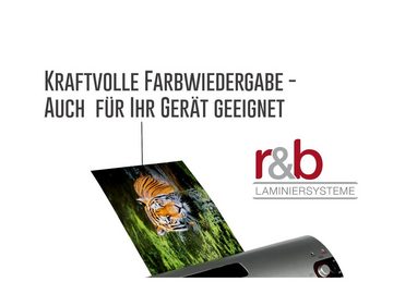 r&b Laminiersysteme Schutzfolie Laminierfolien A5 (154x216 mm) 2x80 mic glänzend selbstklebende Rückseite