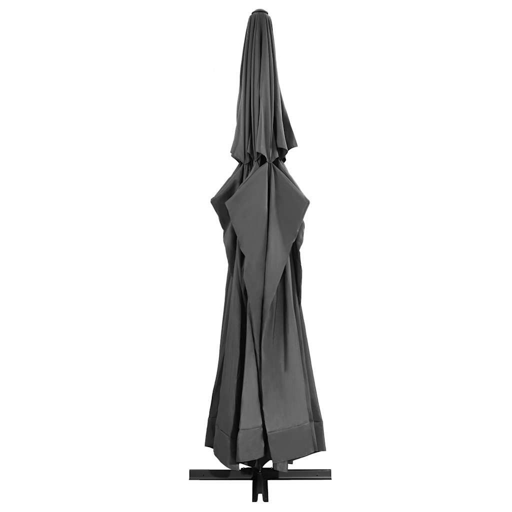 vidaXL Sonnenschirm Sonnenschirm mit Aluminium-Mast 600 cm Anthrazit