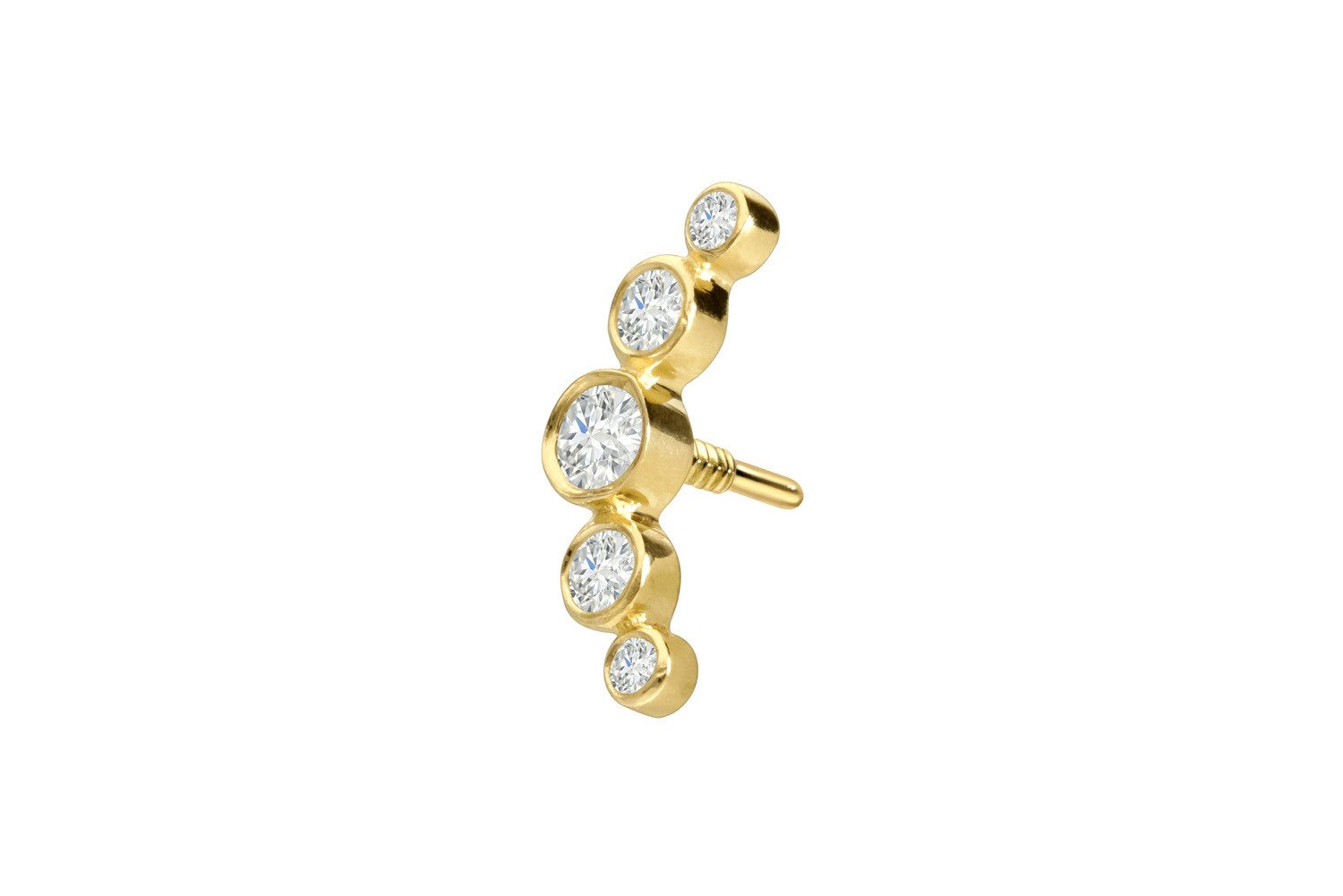 PIERCINGLINE Piercing-Set 18 Karat Gold Schraubaufsatz mit Außengewinde DIAMANT-BOGEN (Schraub-Aufsätze, 1-tlg)