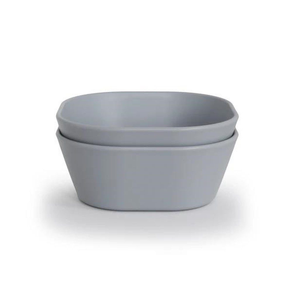 Mushie Schale DBS-7005 2er Set Quadratisch Cloud, Blau 400 ml Kunststoff BPA-frei Schüssel Müslischale