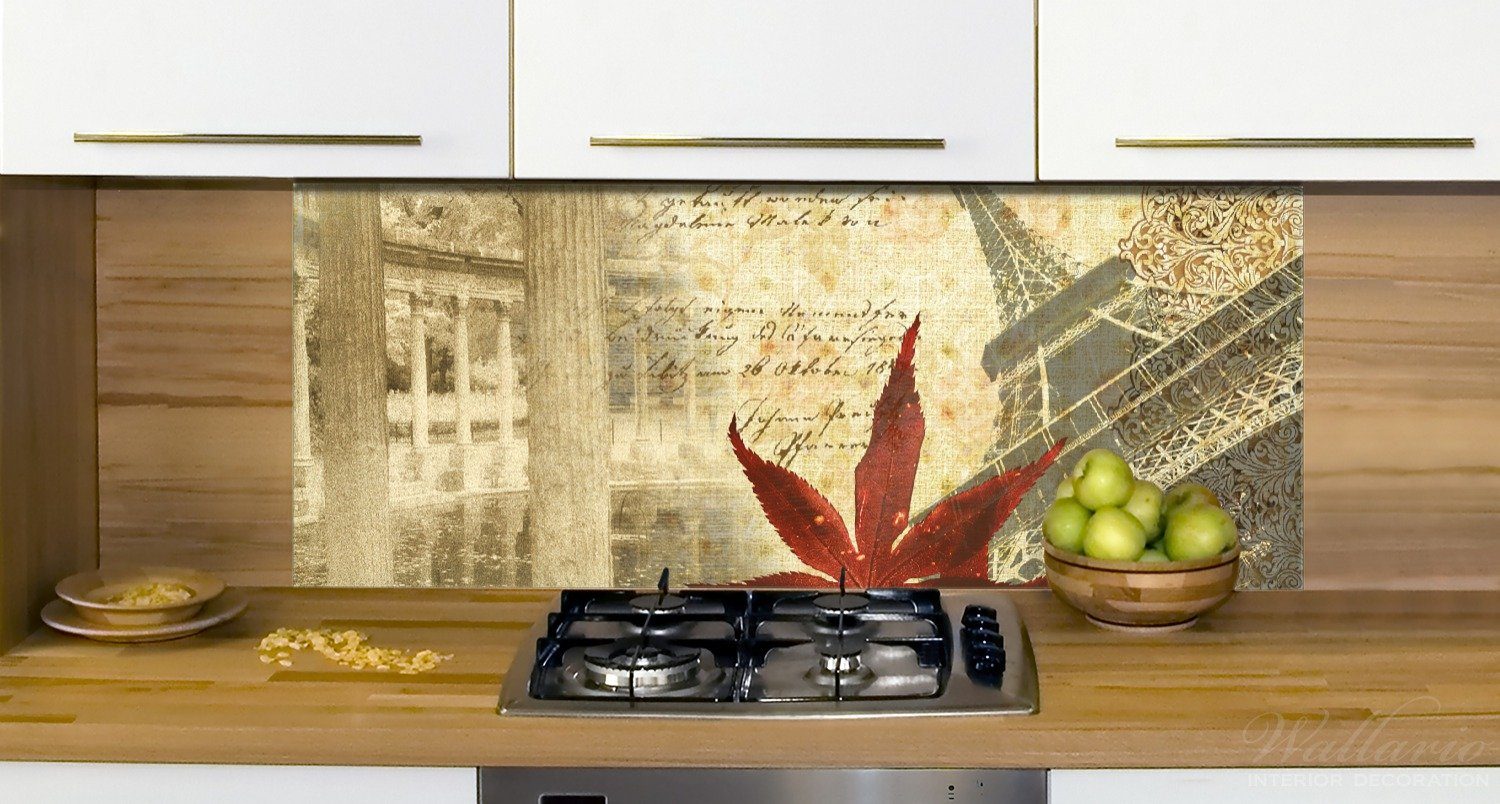 Paris - Küchenrückwand (1-tlg) Wallario im Eiffelturm Herbst, Design