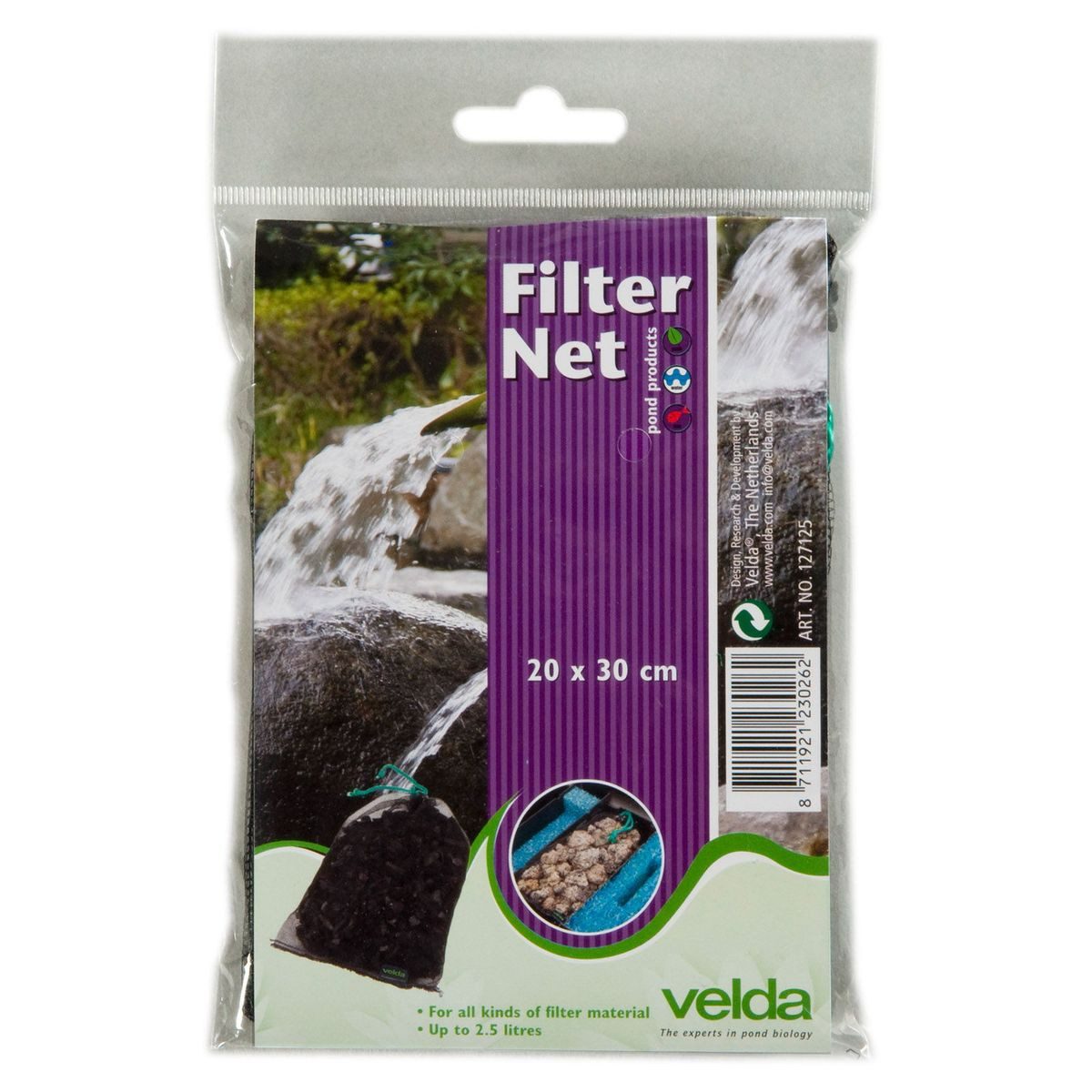 Velda Filtereinsatz Filtersack Velda Beutel für Filtersubstrat Universal ca. 20 x 30 cm, mit Kordelzug zum Verschließen