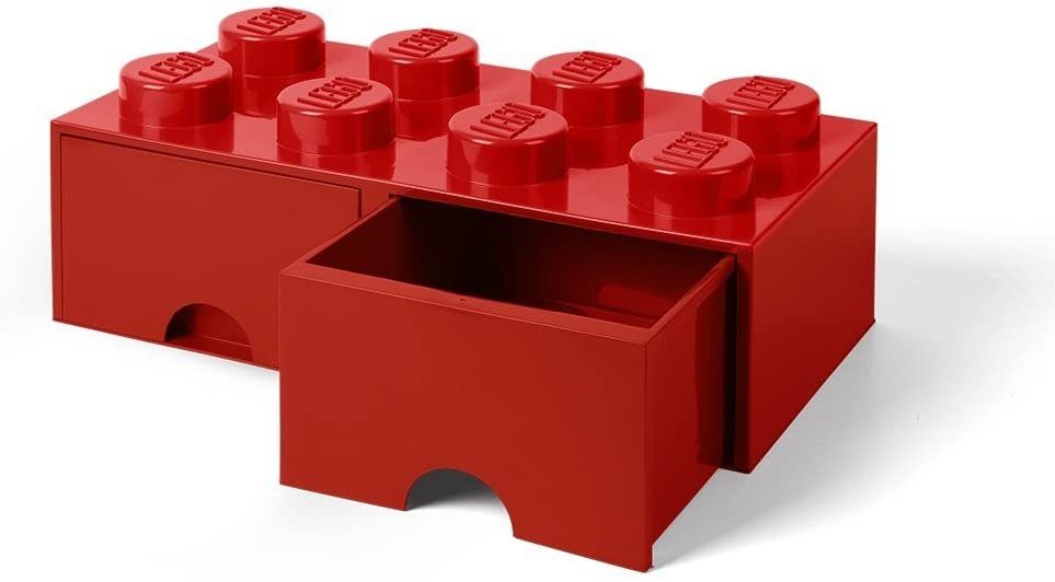 Aufbewahrungsbox Lego - Aufbewahrungsbox im Legostein Design mit 2 Schubladen