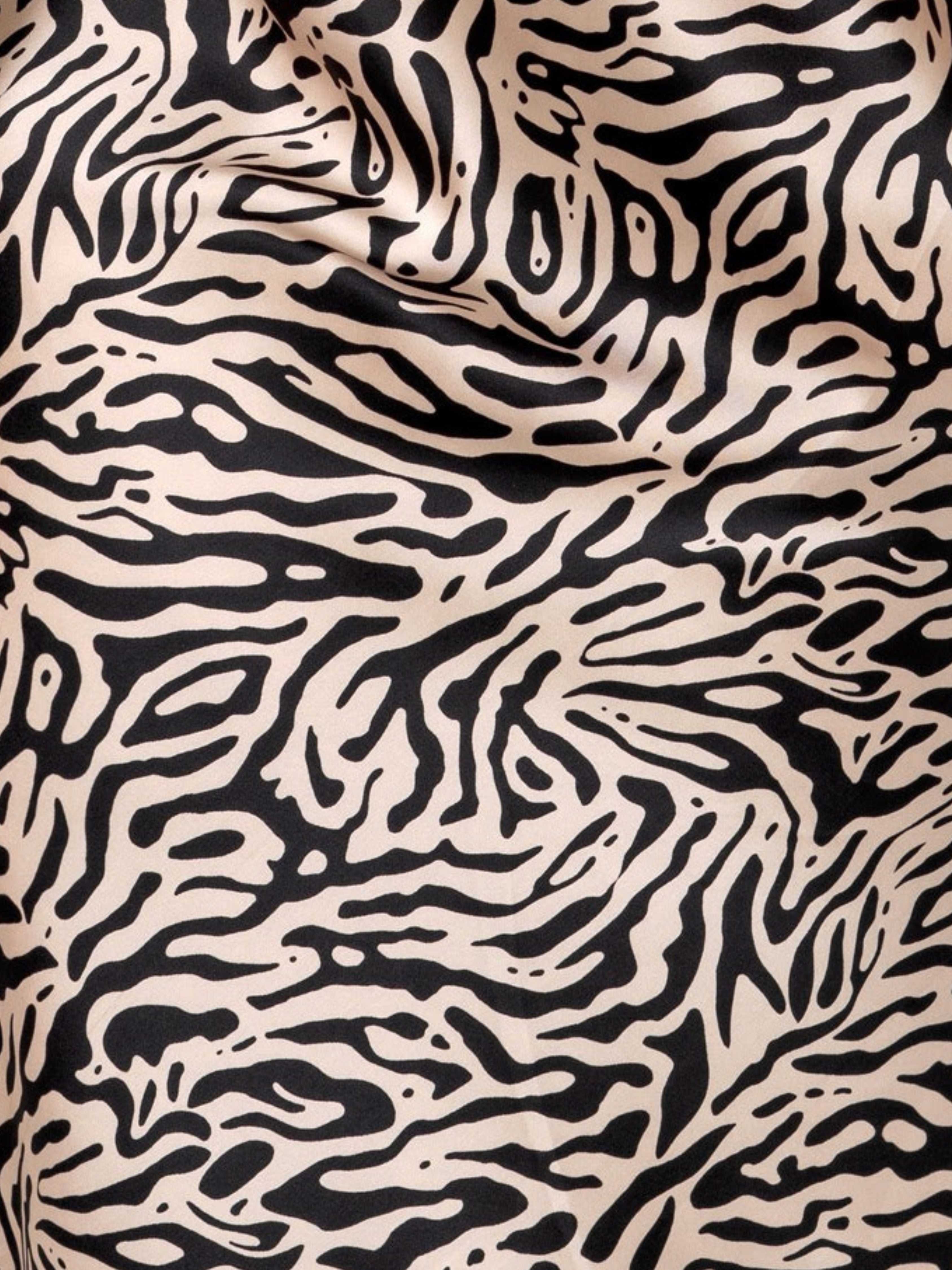 Donna Negligé Nachthemd aus Satin-Stretch mit Allover-Druck, verstellbare Träger