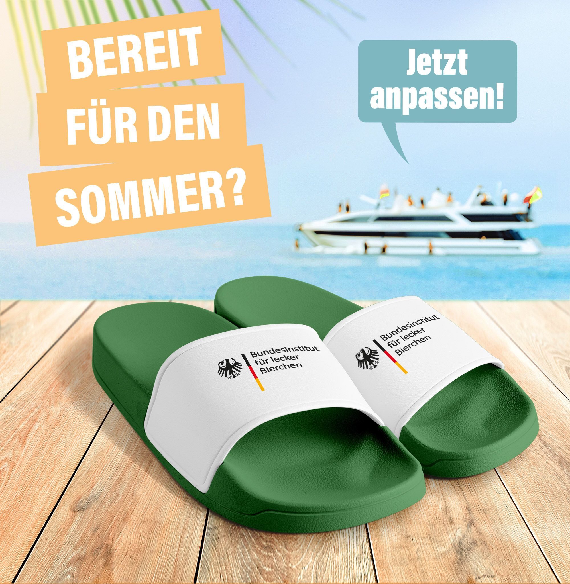 MoonWorks Badeschlappen Badelatschen Unisex mit Aufdruck Bundesinstitut für günstig online kaufen