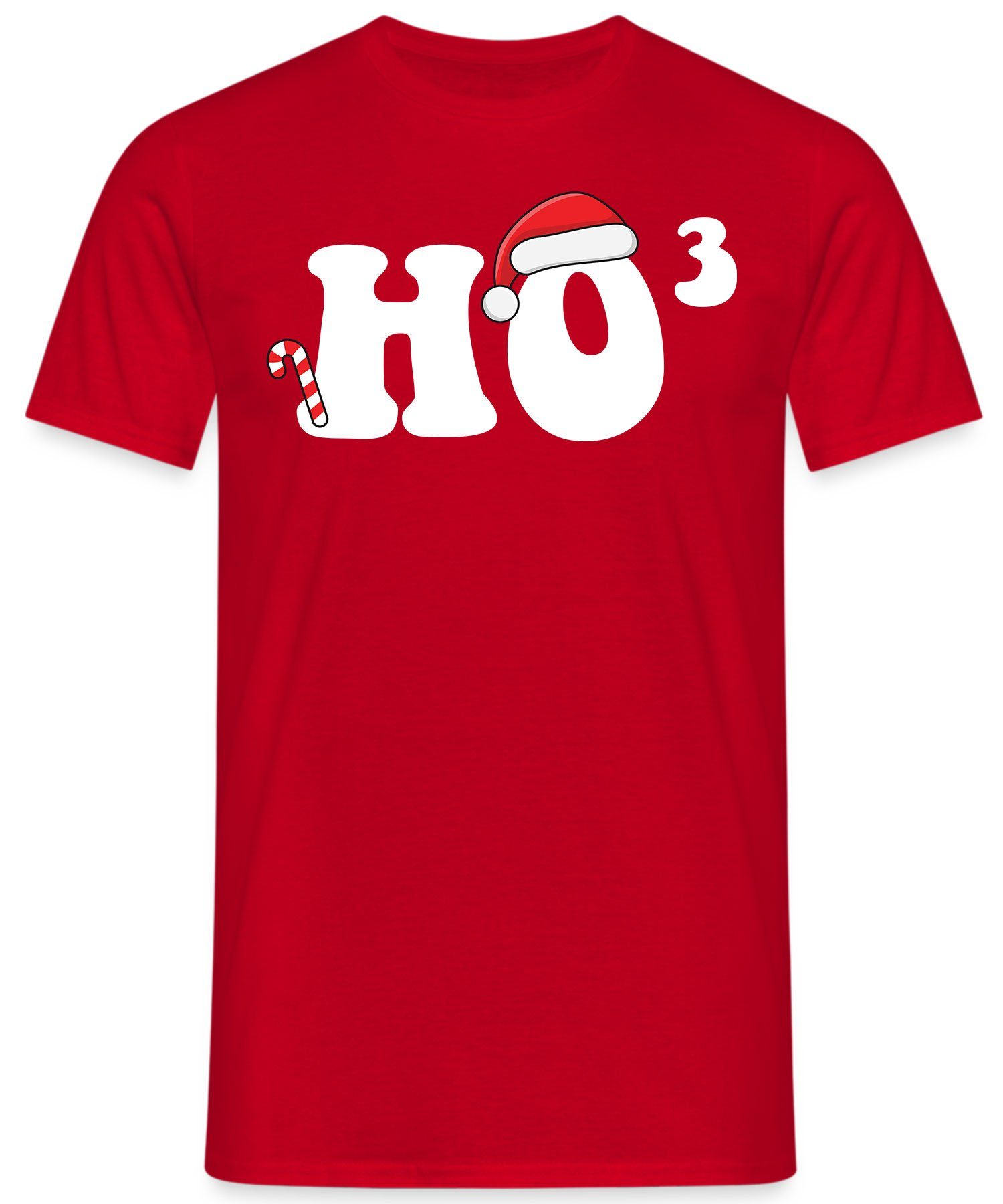 - (1-tlg) Weihnachten X-mas Christmas T-Shirt Ho³ Formatee Kurzarmshirt Herren Quattro Rot