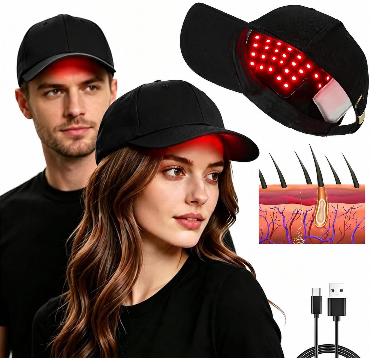 Toomoke Infrarotlampe Rotlicht-Haarwuchshaube